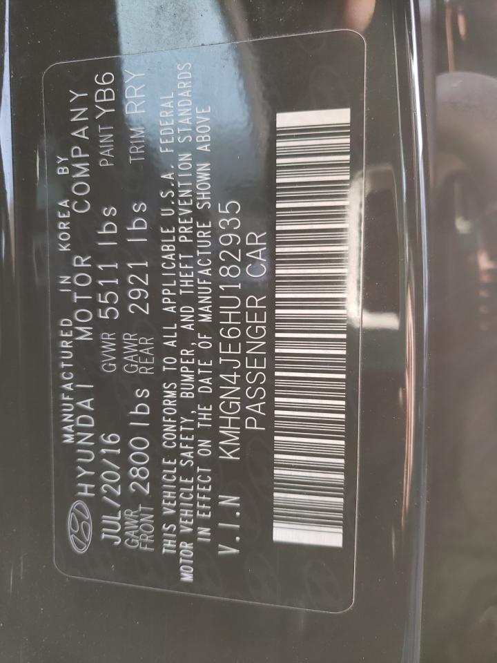 2017 Genesis G80 Base Черный vin: KMHGN4JE6HU182935