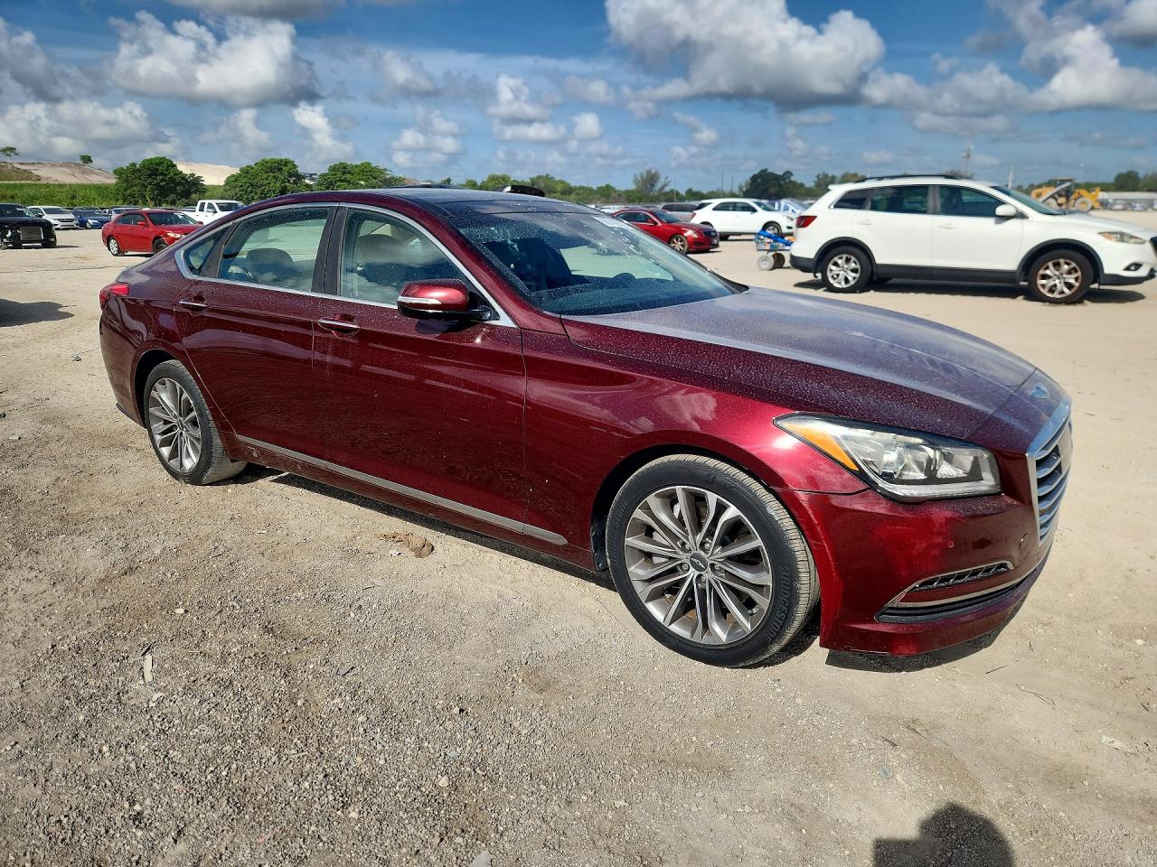 2015 Hyundai Genesis 3.8l Maroon vin: KMHGN4JE7FU019854