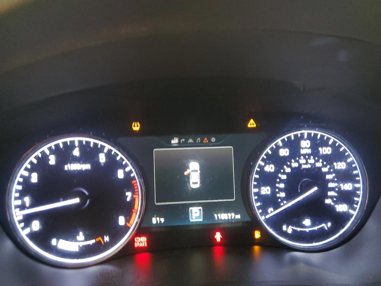 2015 Hyundai Genesis 3.8l White vin: KMHGN4JE7FU042910 Damage: Warning - Tire Pressure, On, Unacceptable