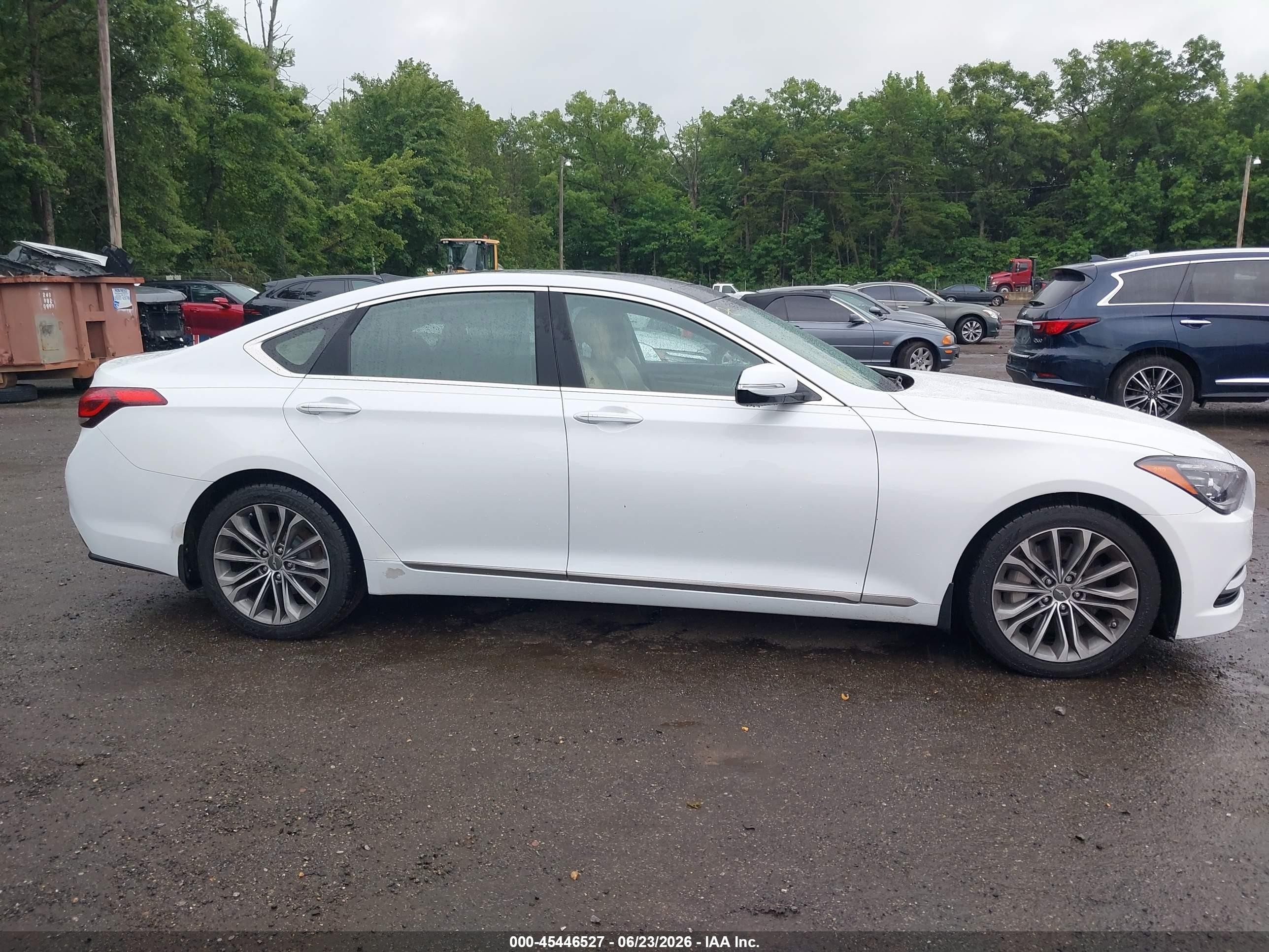 2015 Hyundai Genesis 3.8 White vin: KMHGN4JE7FU063756