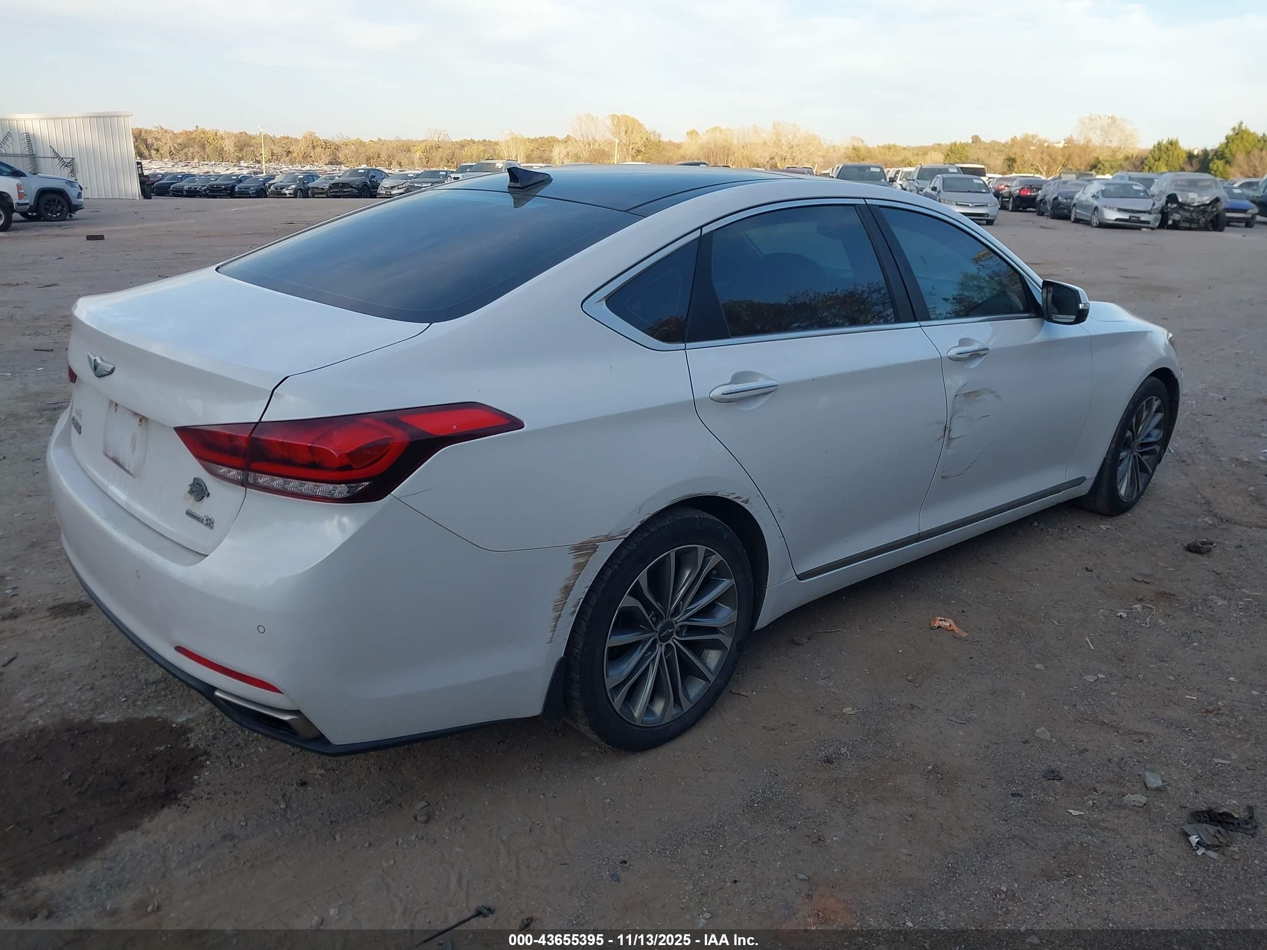 2015 Hyundai Genesis 3.8 White vin: KMHGN4JE7FU085238