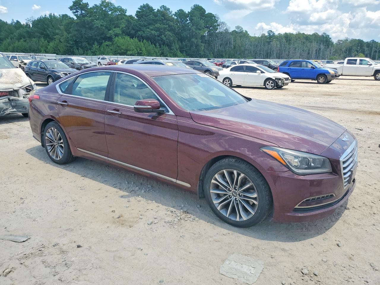 2015 Hyundai Genesis 3.8l Maroon vin: KMHGN4JE7FU087989
