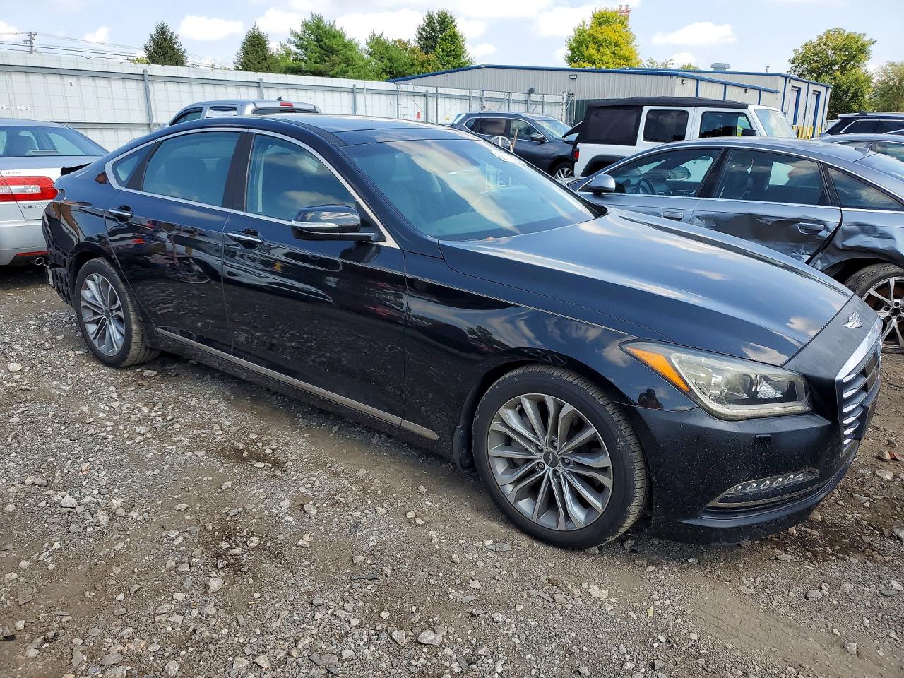 2017 Genesis G80 3.8 Черный vin: KMHGN4JE7HU201413