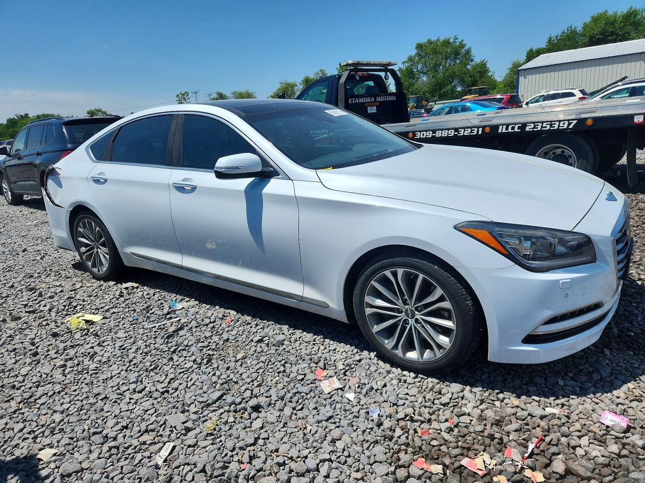 2015 Hyundai Genesis 3.8l Белый vin: KMHGN4JE8FU017076