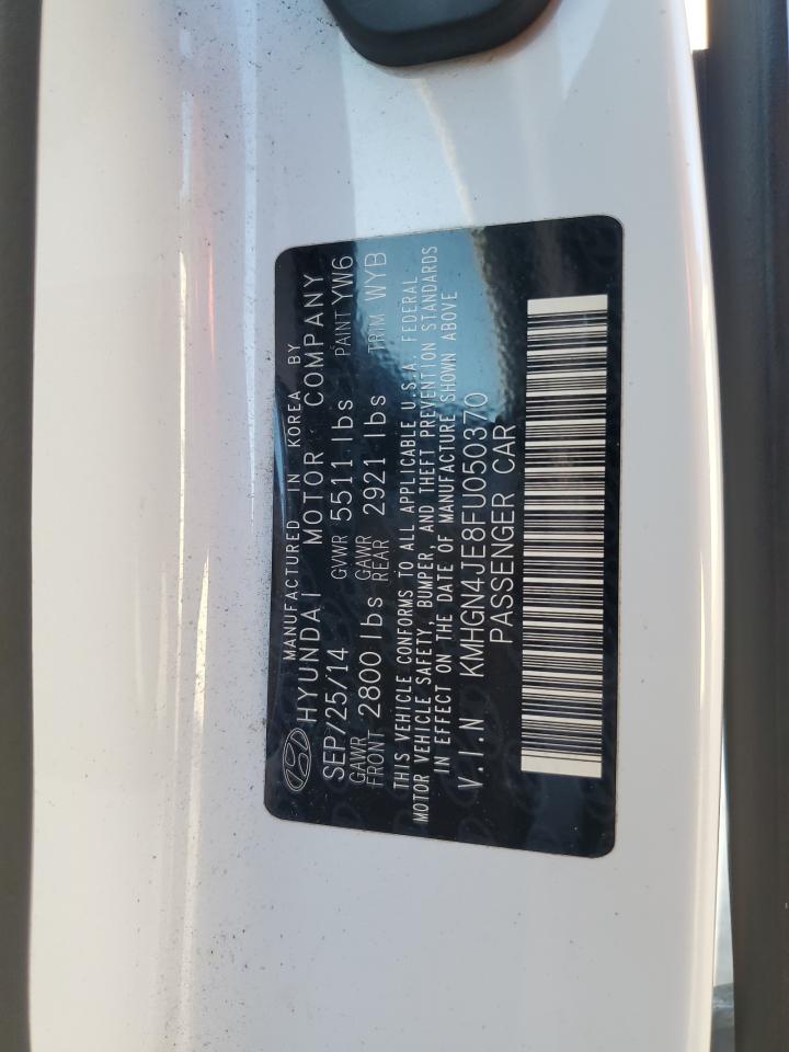 2015 Hyundai Genesis 3.8l White vin: KMHGN4JE8FU050370