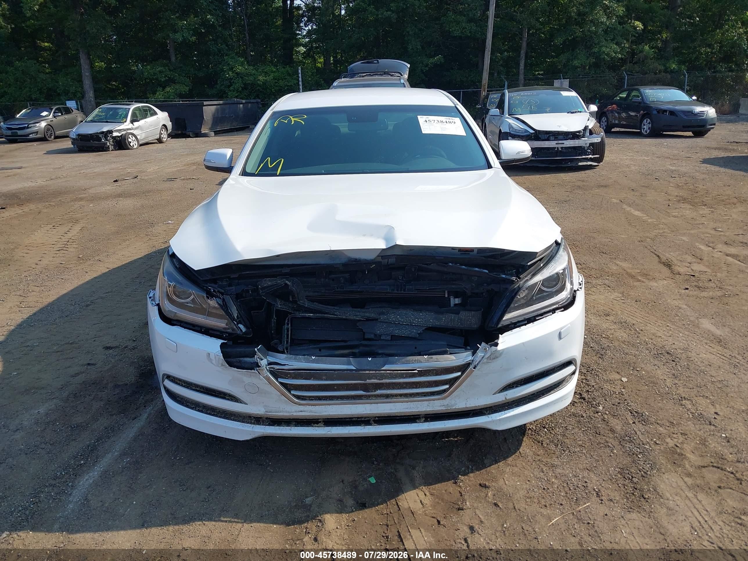 2015 Hyundai Genesis 3.8 Белый vin: KMHGN4JE8FU060154