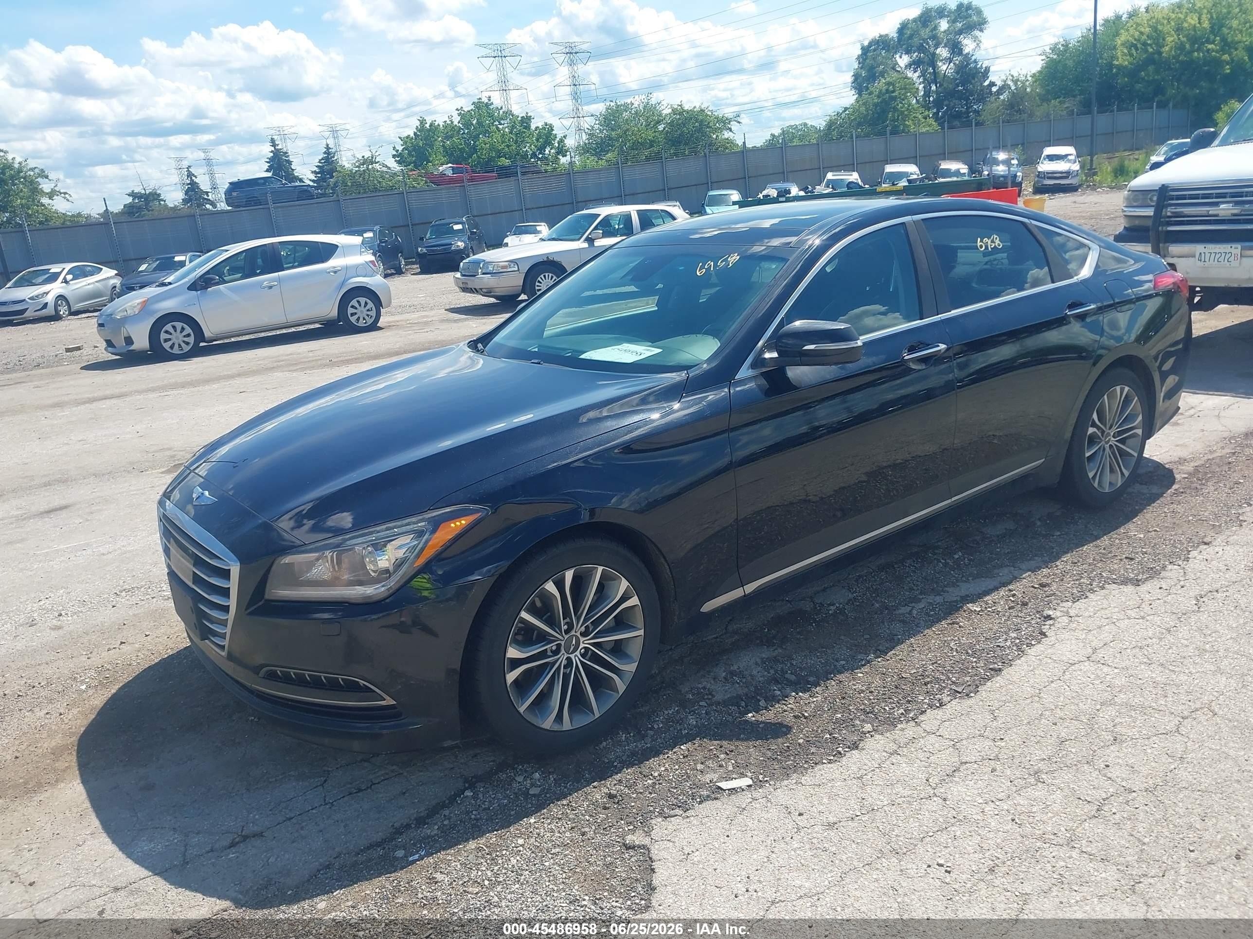 2015 Hyundai Genesis 3.8 Black vin: KMHGN4JE9FU016664