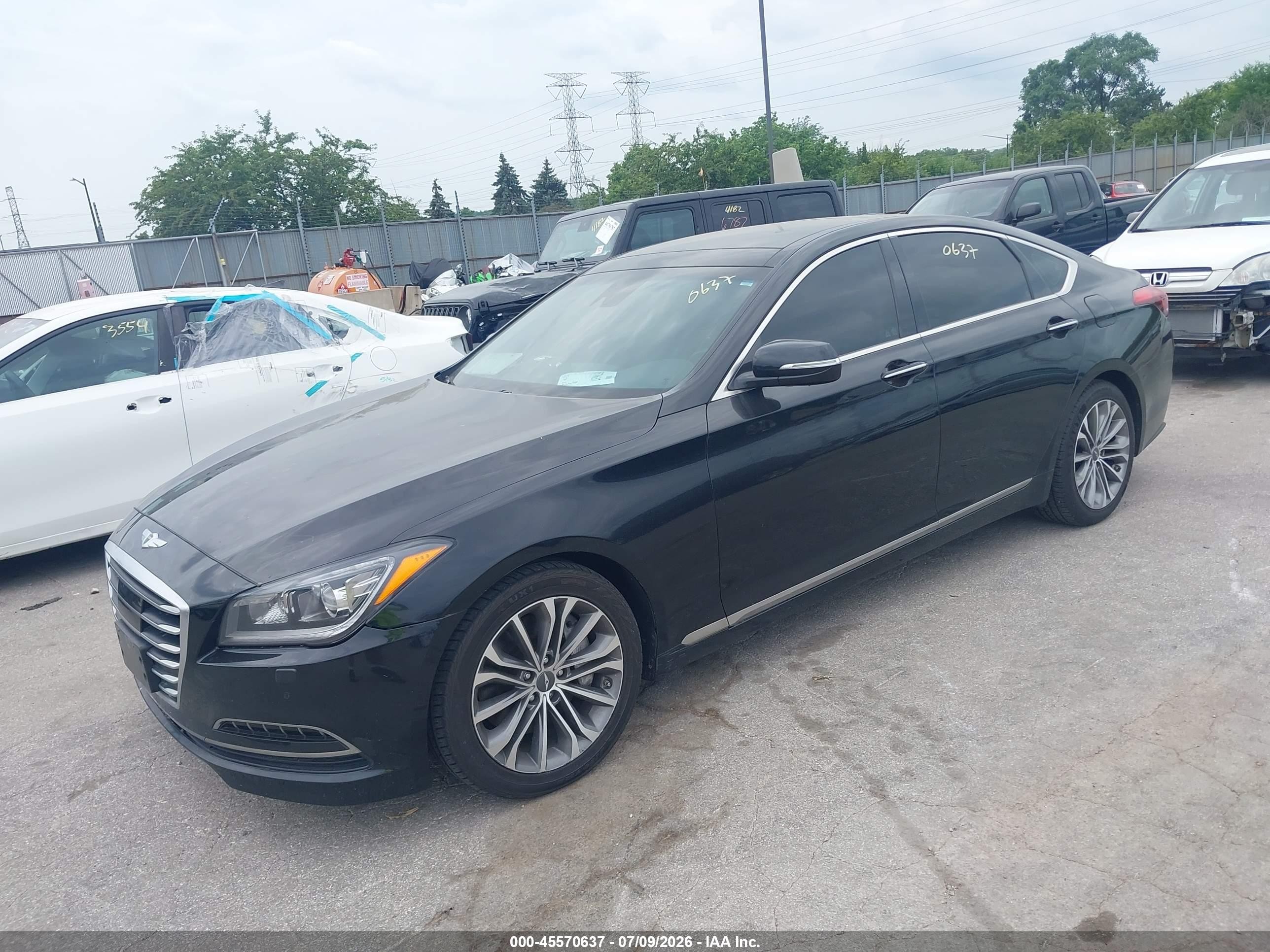 2015 Hyundai Genesis 3.8 Серый vin: KMHGN4JE9FU047056