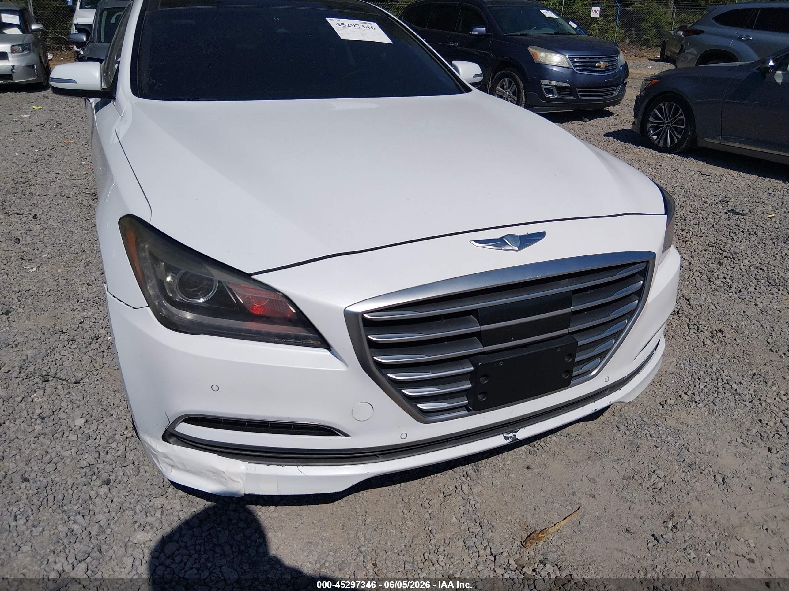 2015 Hyundai Genesis 3.8 White vin: KMHGN4JE9FU089968