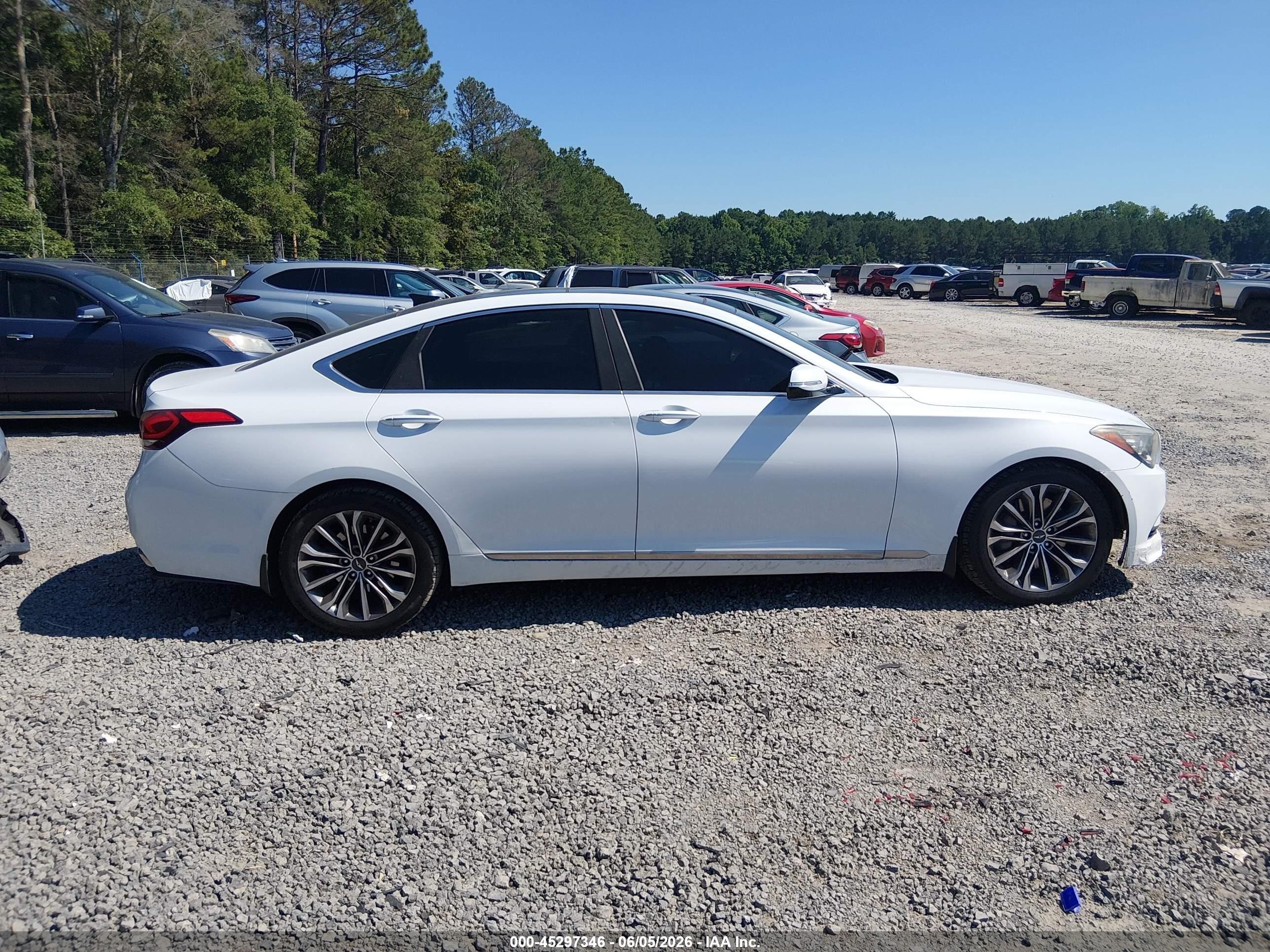 2015 Hyundai Genesis 3.8 White vin: KMHGN4JE9FU089968