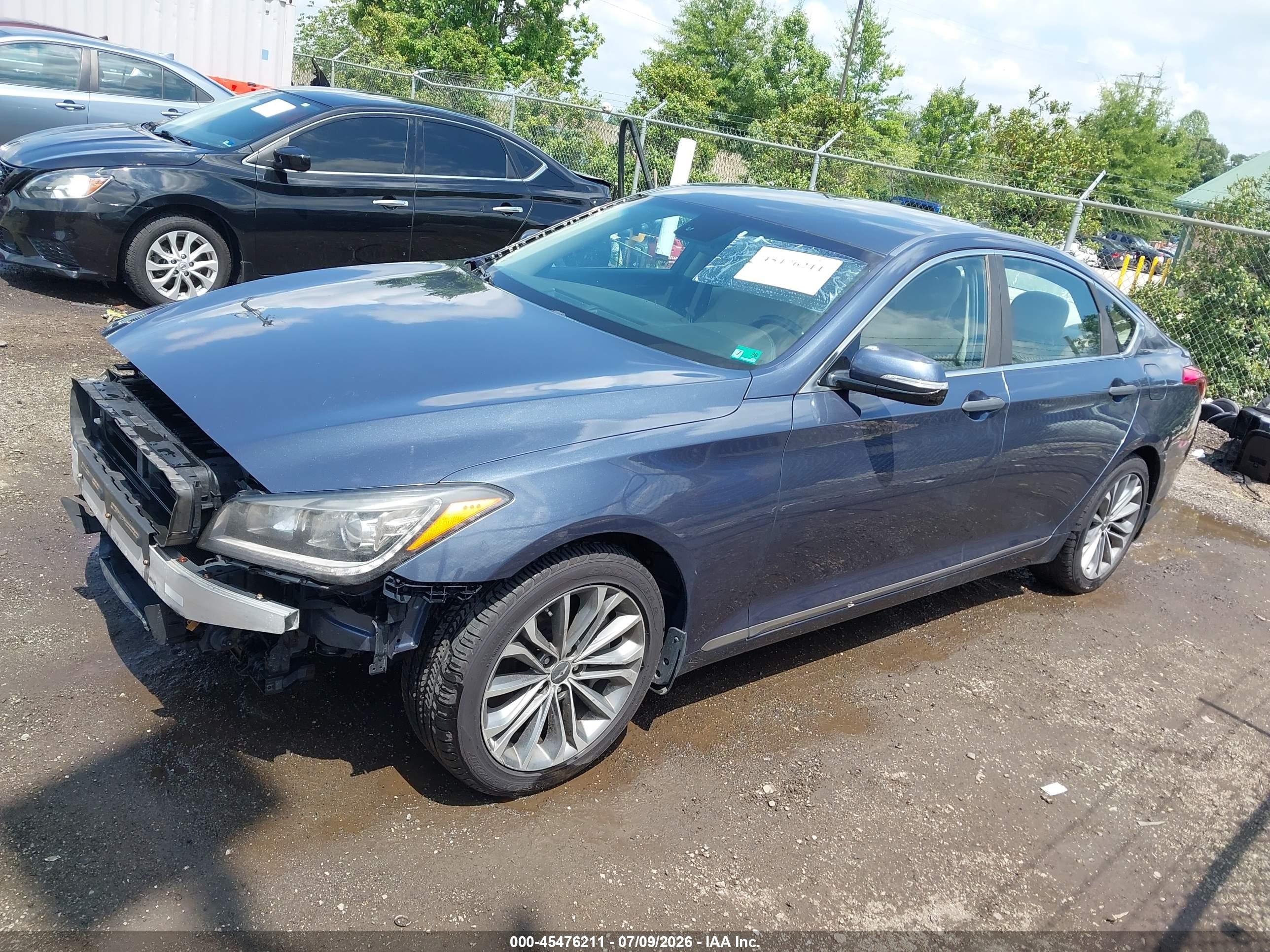 2015 Hyundai Genesis 3.8 Blue vin: KMHGN4JE9FU094202