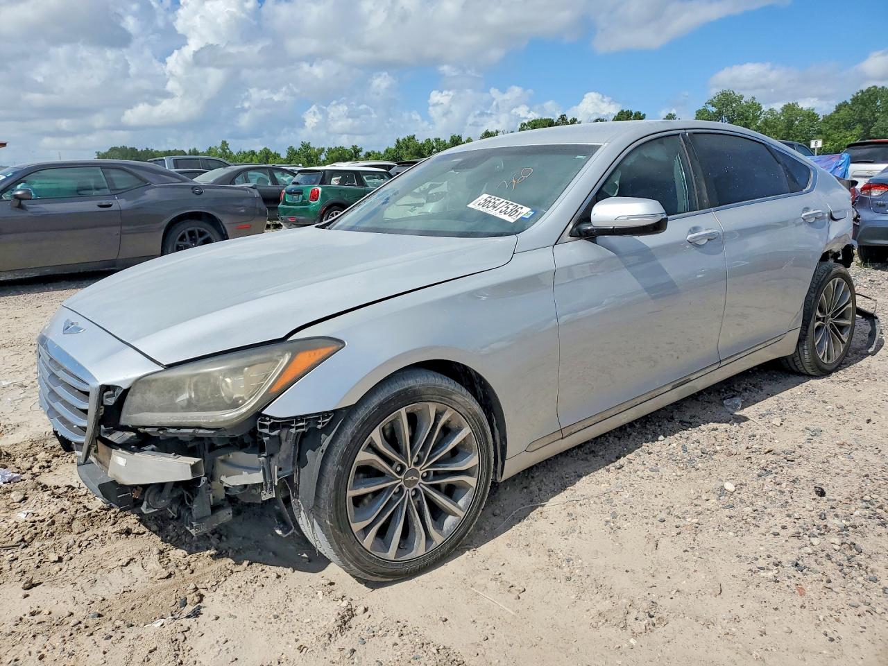 2015 Hyundai Genesis 3.8l Silver vin: KMHGN4JE9FU095303