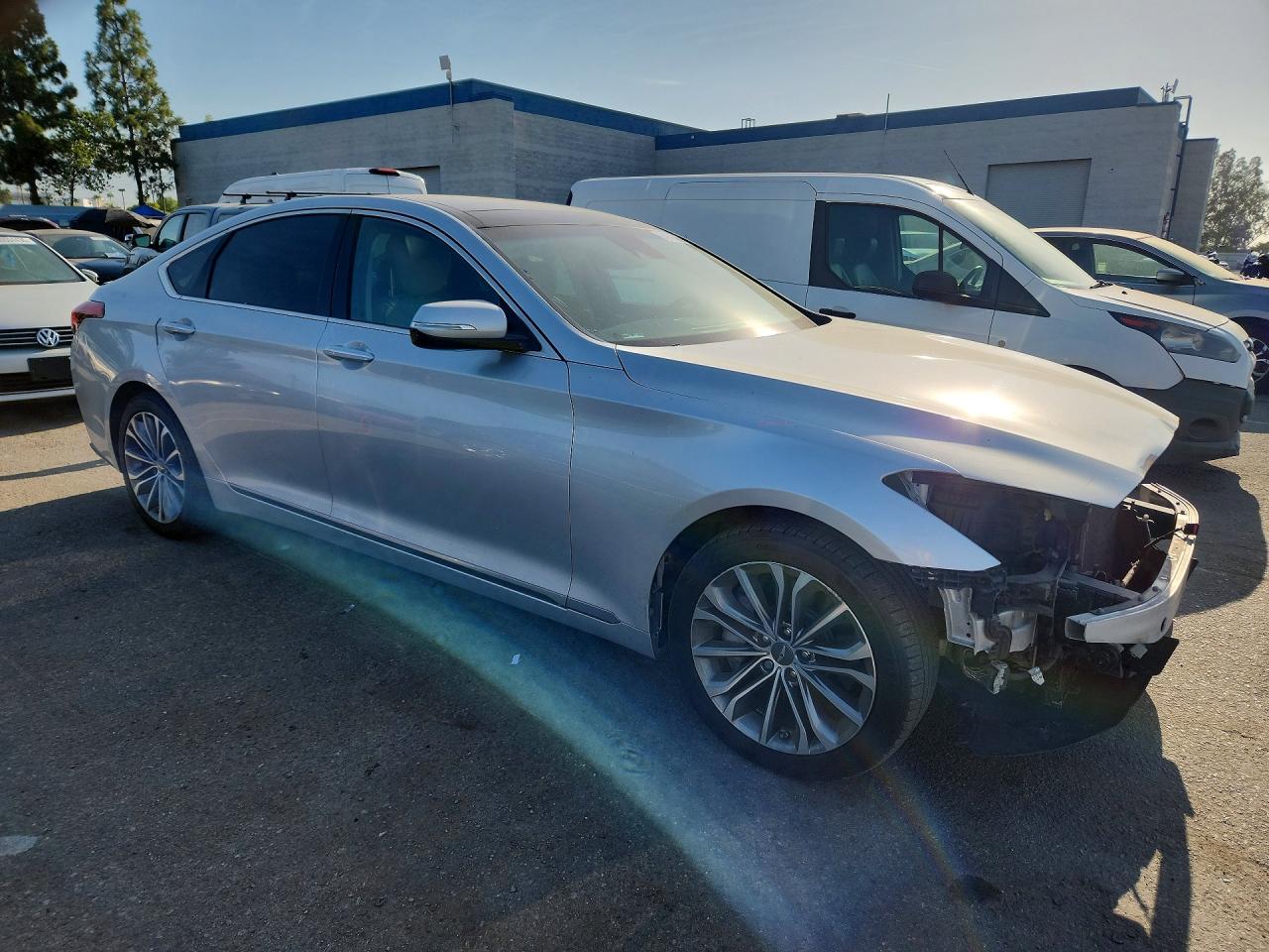 2015 Hyundai Genesis 3.8l Silver vin: KMHGN4JEXFU016849