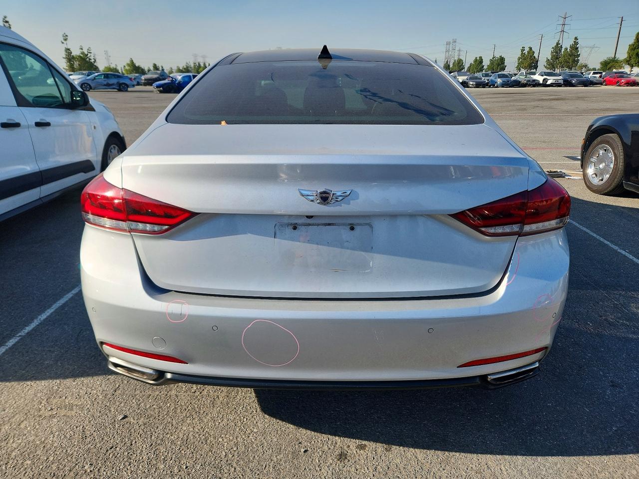 2015 Hyundai Genesis 3.8l Silver vin: KMHGN4JEXFU016849