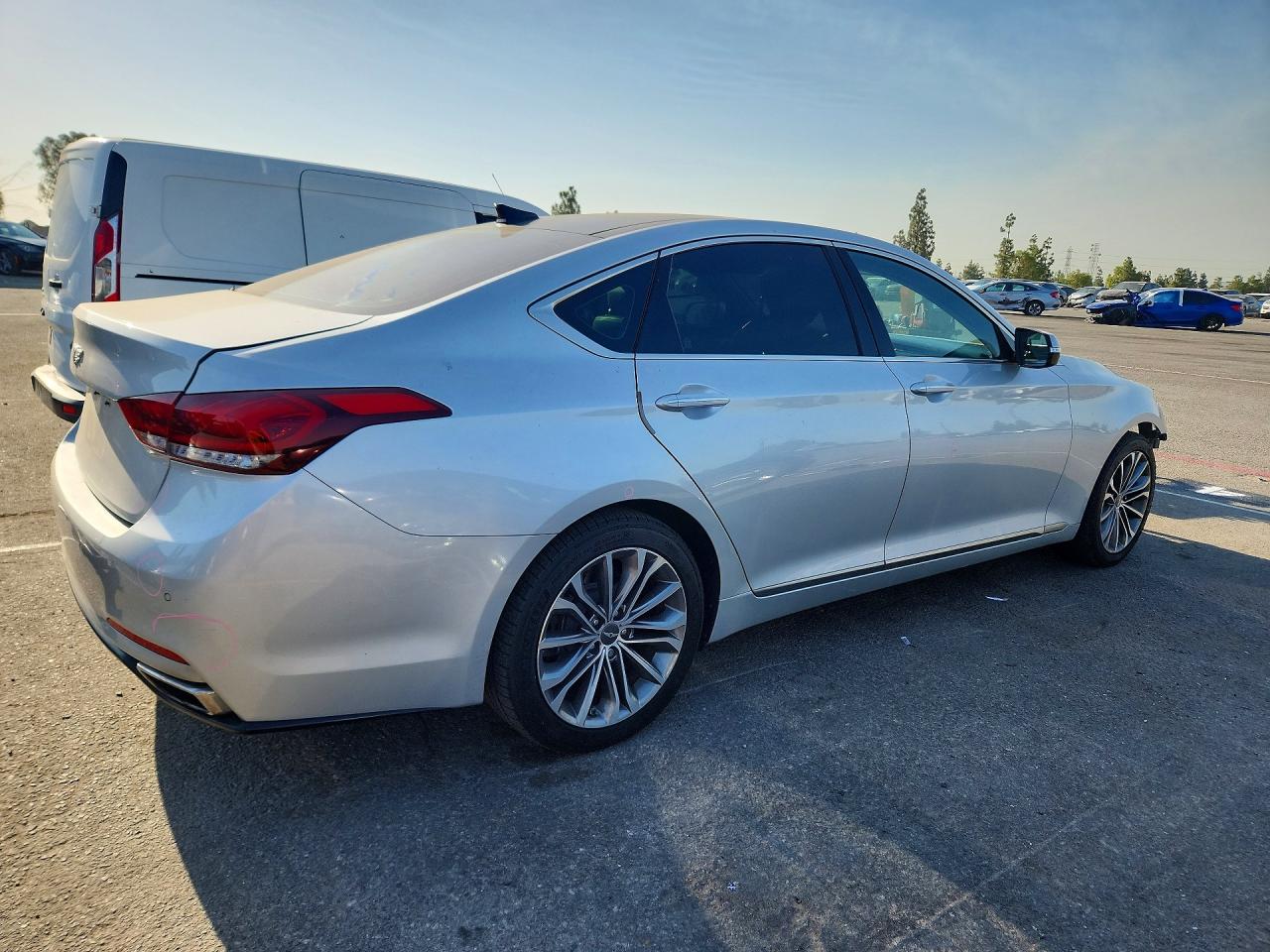 2015 Hyundai Genesis 3.8l Silver vin: KMHGN4JEXFU016849