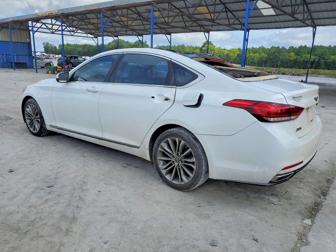2015 Hyundai Genesis 3.8l White vin: KMHGN4JEXFU027480