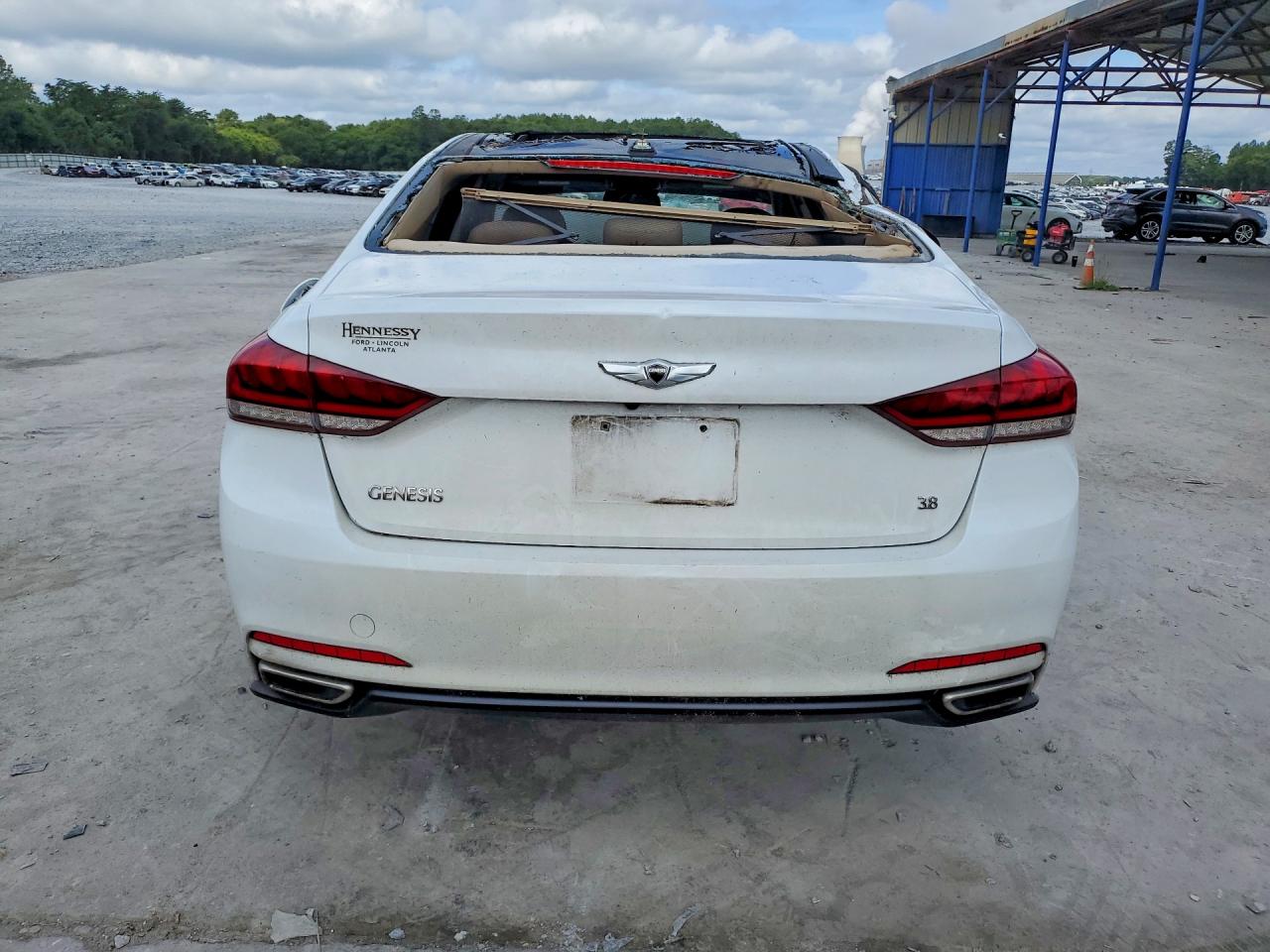 2015 Hyundai Genesis 3.8l White vin: KMHGN4JEXFU027480