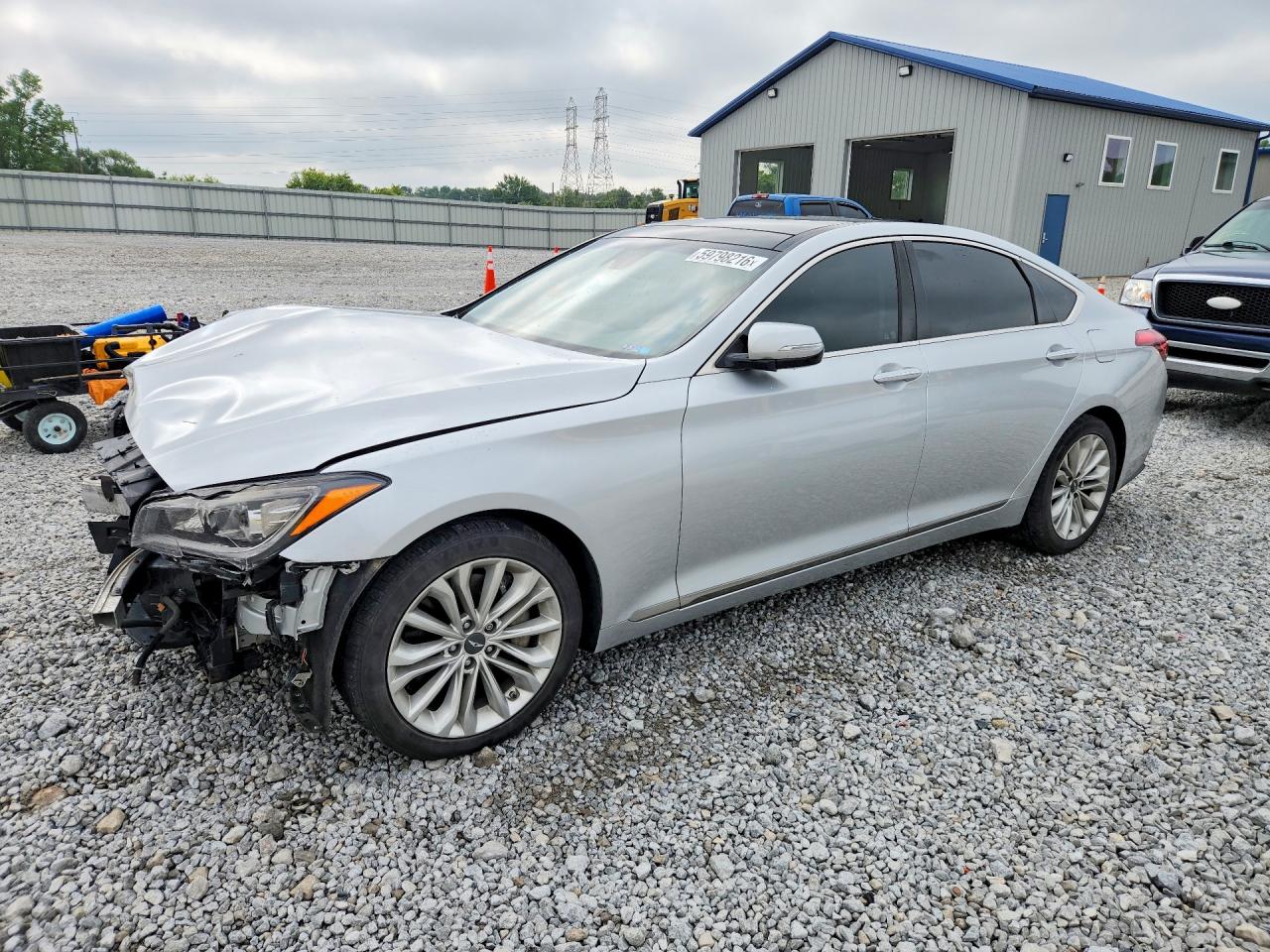 2015 Hyundai Genesis 3.8l Silver vin: KMHGN4JEXFU039113