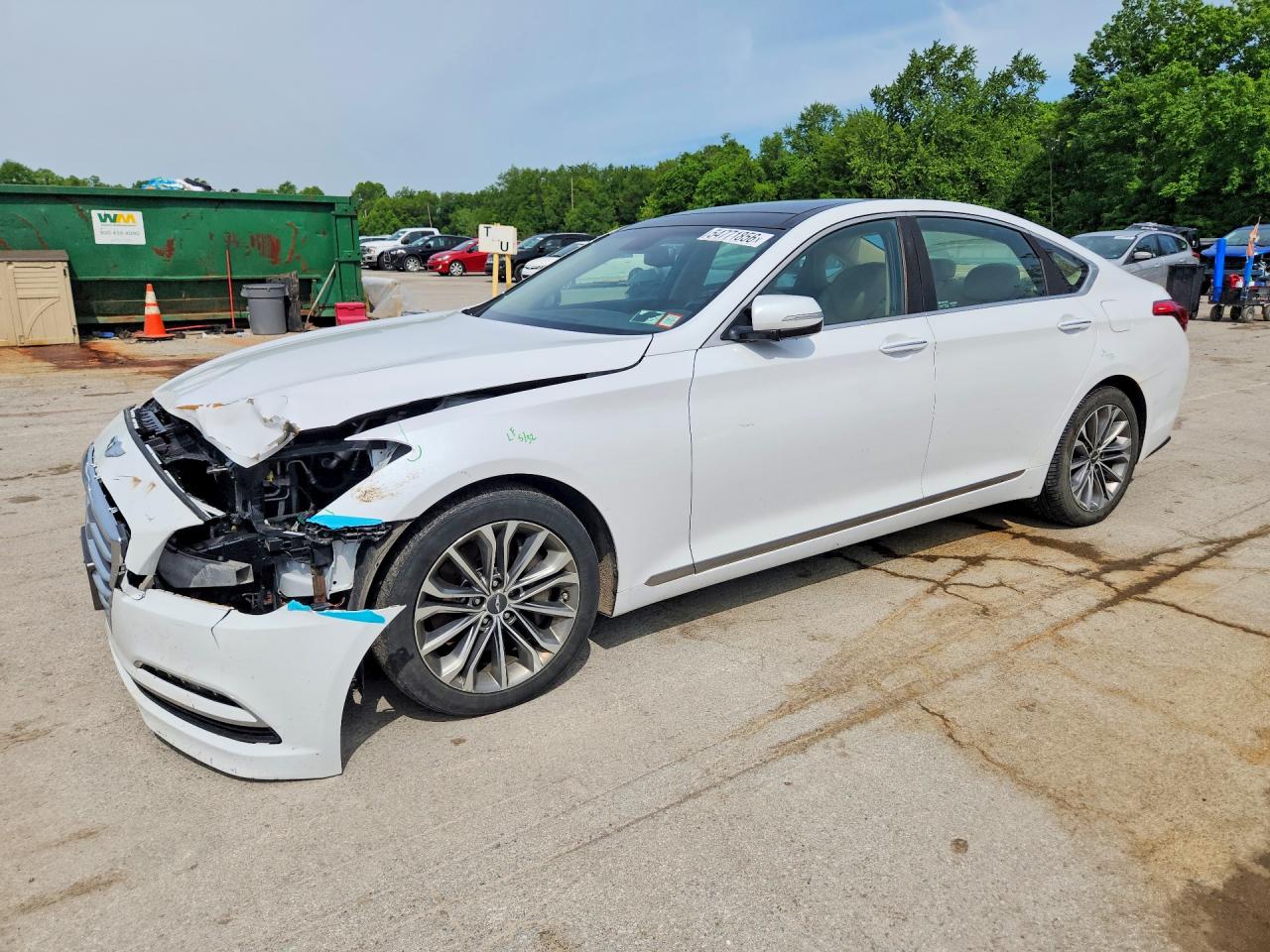 2015 Hyundai Genesis 3.8l White vin: KMHGN4JEXFU039712