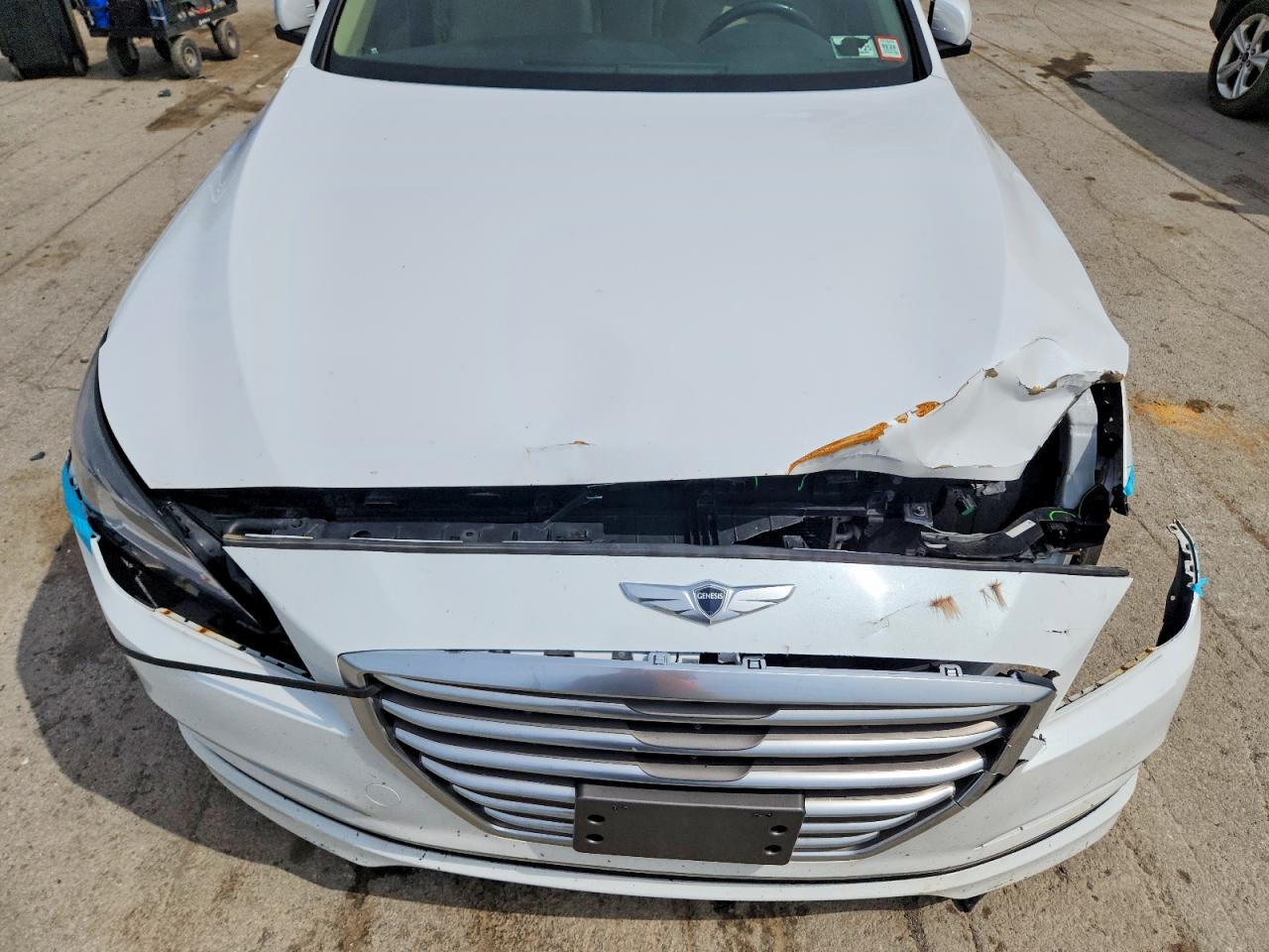 2015 Hyundai Genesis 3.8l White vin: KMHGN4JEXFU039712