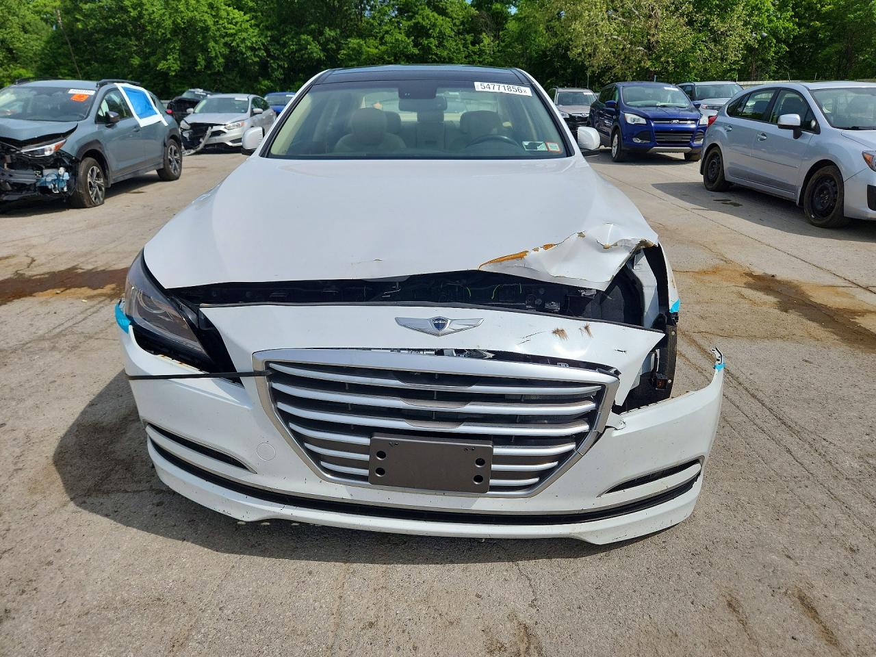2015 Hyundai Genesis 3.8l White vin: KMHGN4JEXFU039712
