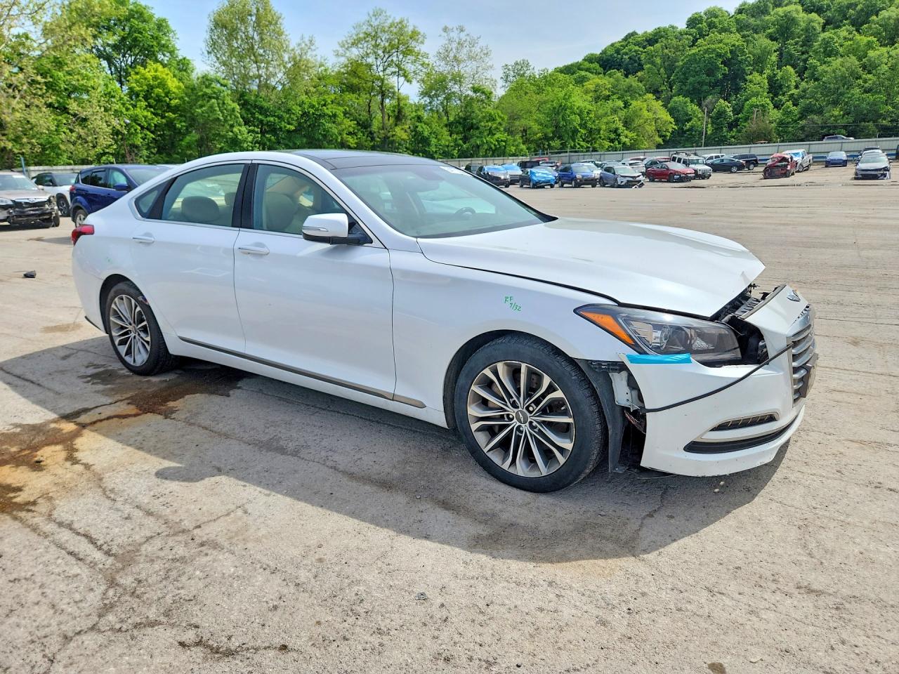 2015 Hyundai Genesis 3.8l White vin: KMHGN4JEXFU039712