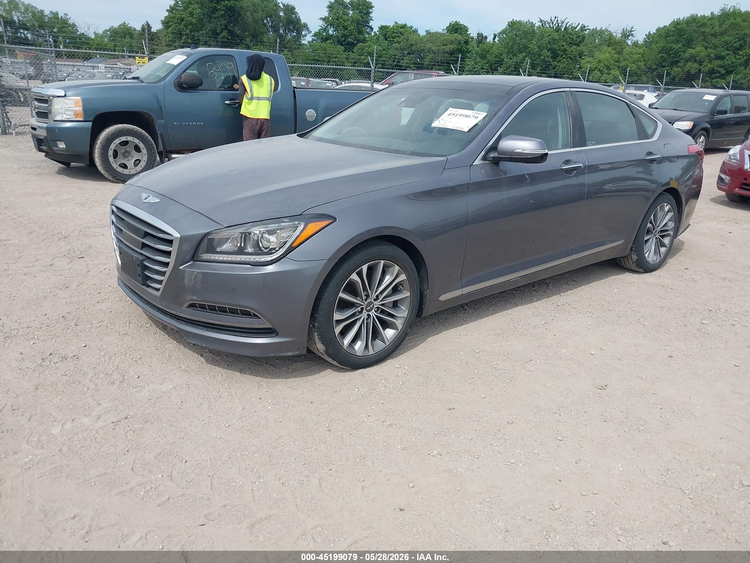 2015 Hyundai Genesis 3.8 Серый vin: KMHGN4JEXFU048748
