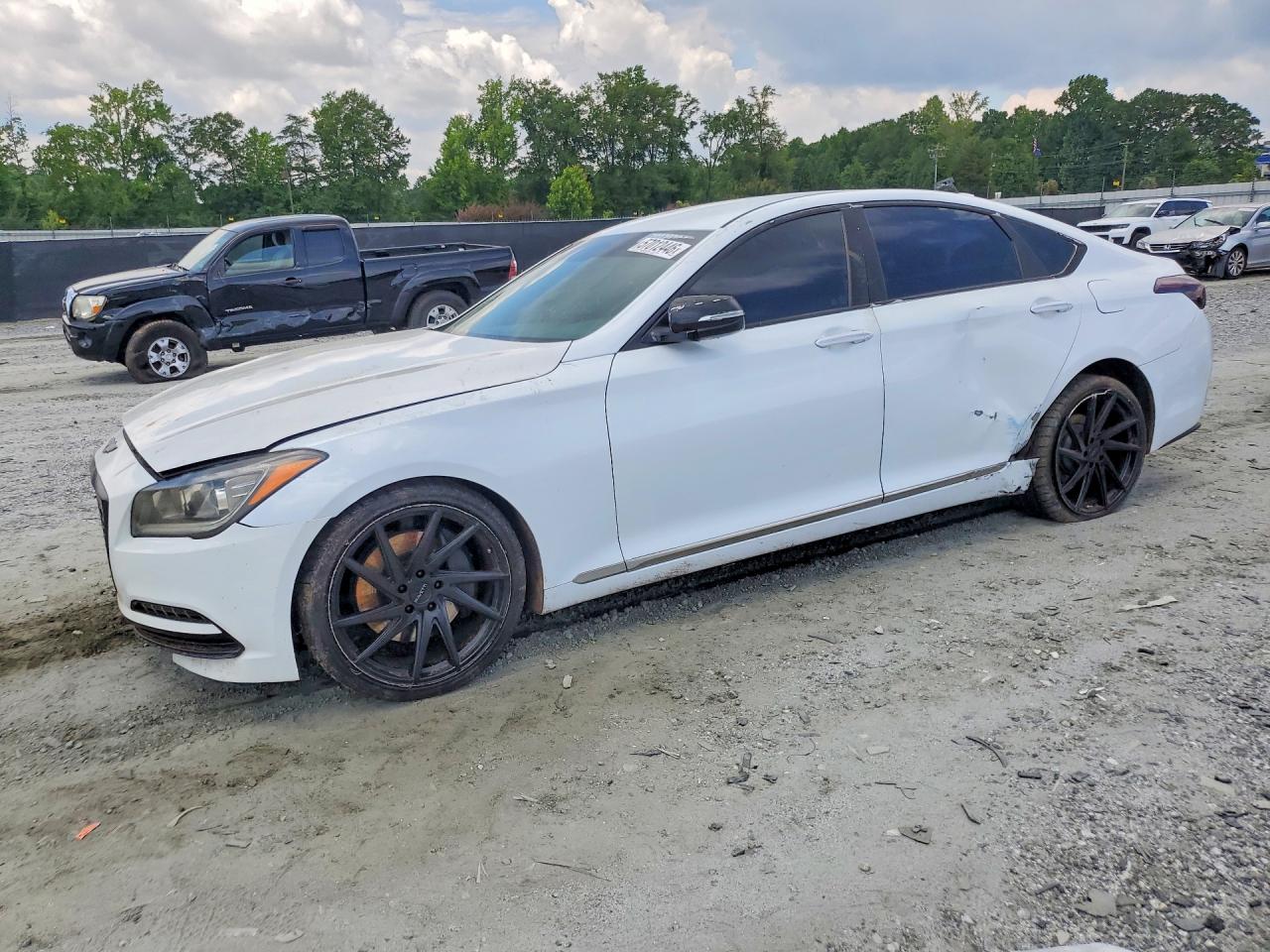 2015 Hyundai Genesis 3.8l White vin: KMHGN4JEXFU050578