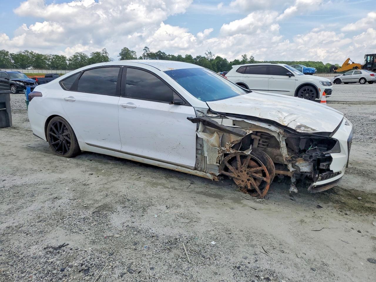 2015 Hyundai Genesis 3.8l White vin: KMHGN4JEXFU050578