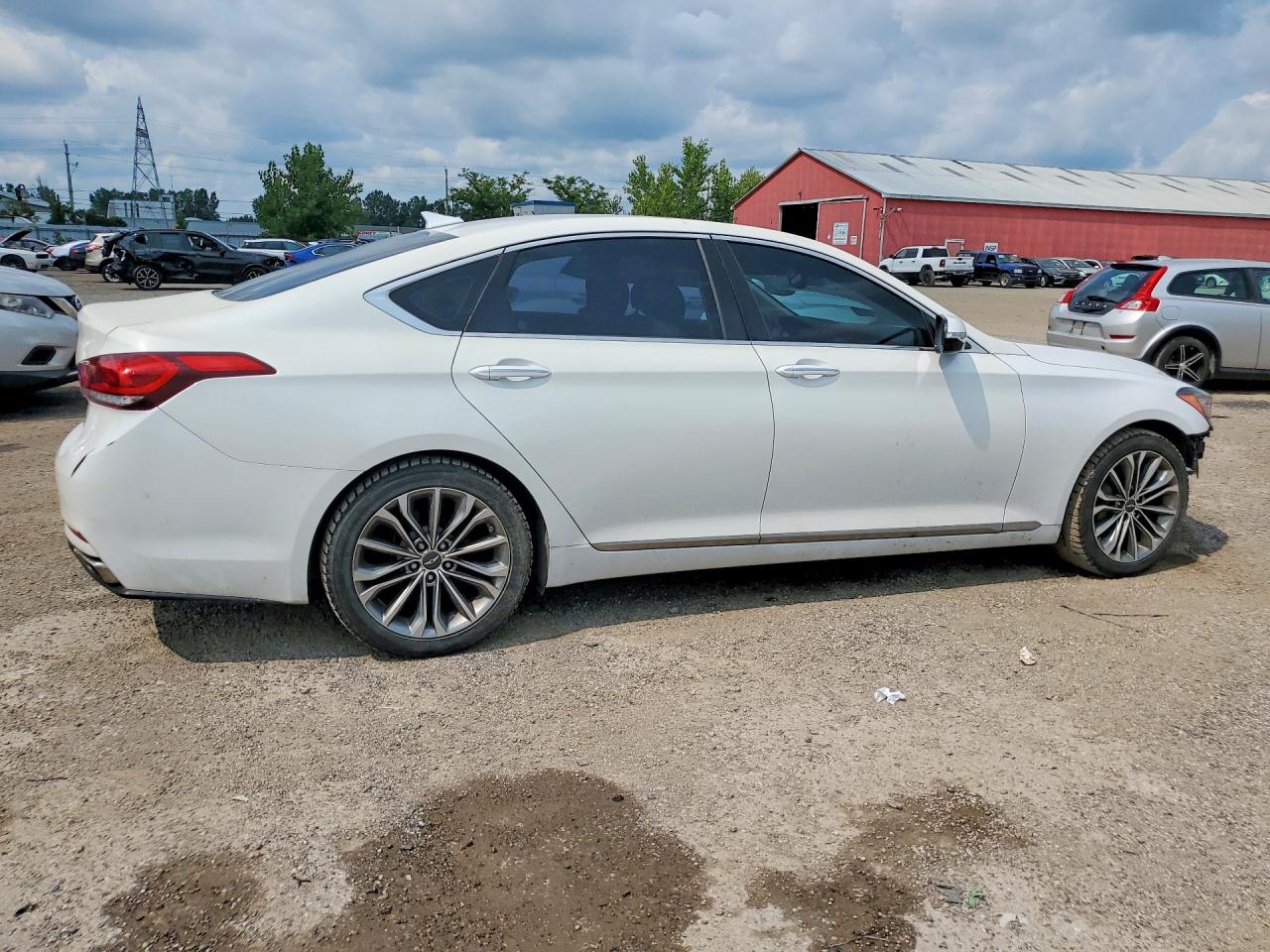 2015 Hyundai Genesis 3.8l White vin: KMHGN4JEXFU056560