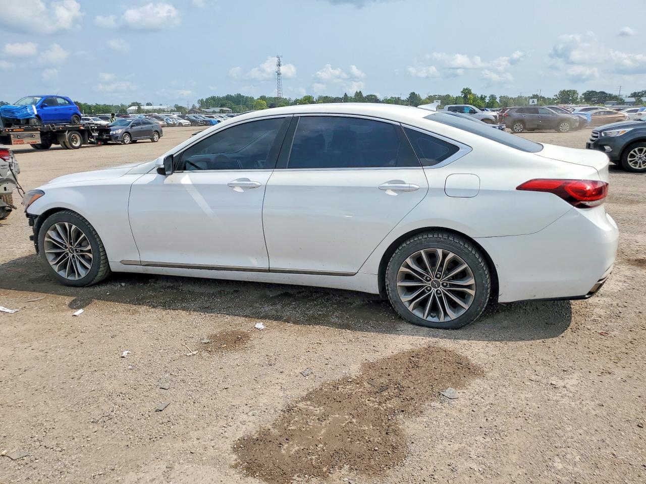 2015 Hyundai Genesis 3.8l White vin: KMHGN4JEXFU056560