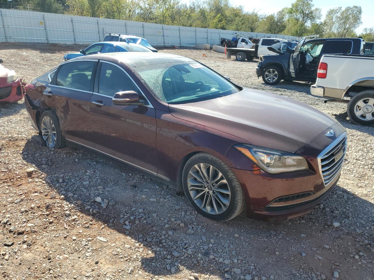 2015 Hyundai Genesis 3.8l Maroon vin: KMHGN4JEXFU063993