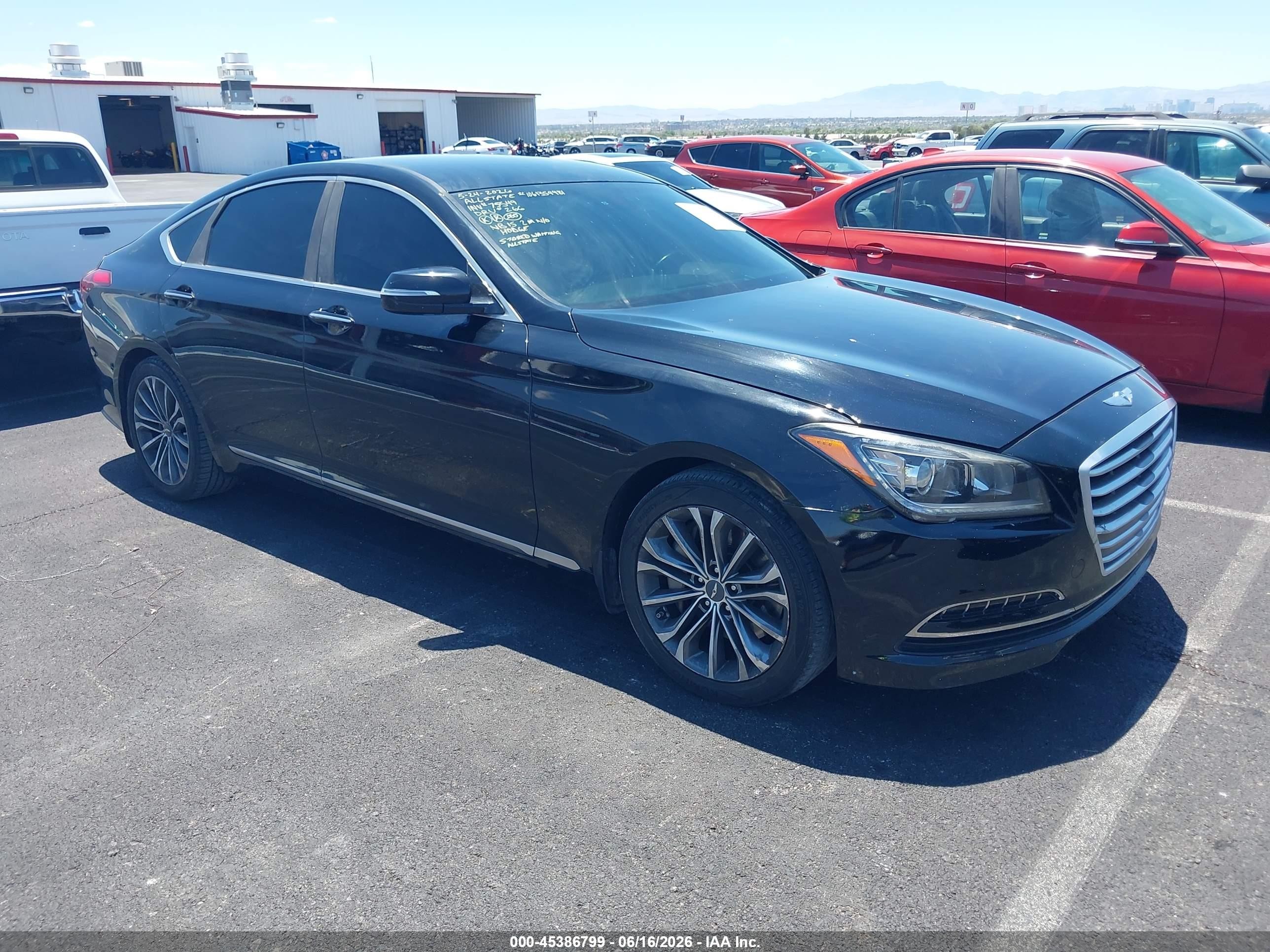 2015 Hyundai Genesis 3.8 Black vin: KMHGN4JEXFU074959