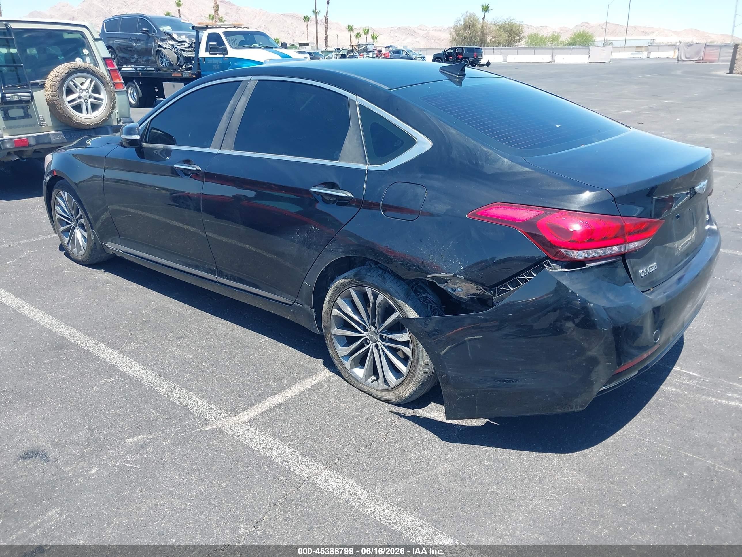2015 Hyundai Genesis 3.8 Black vin: KMHGN4JEXFU074959