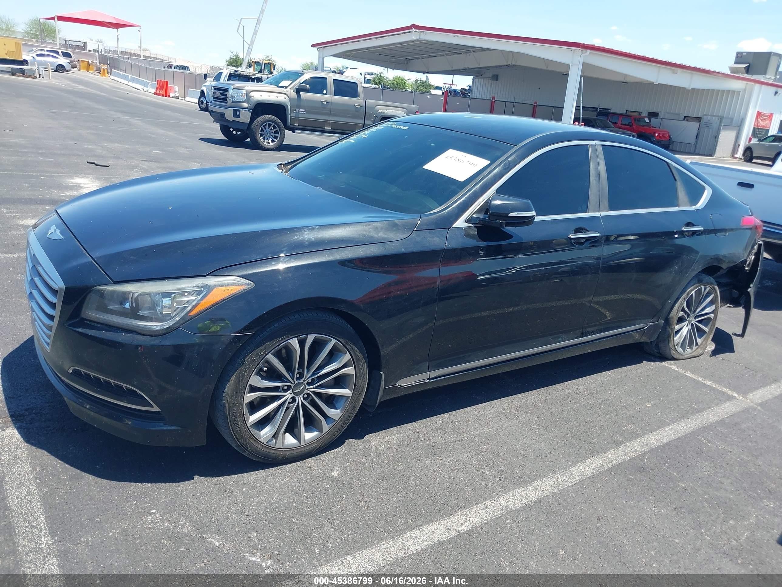2015 Hyundai Genesis 3.8 Black vin: KMHGN4JEXFU074959
