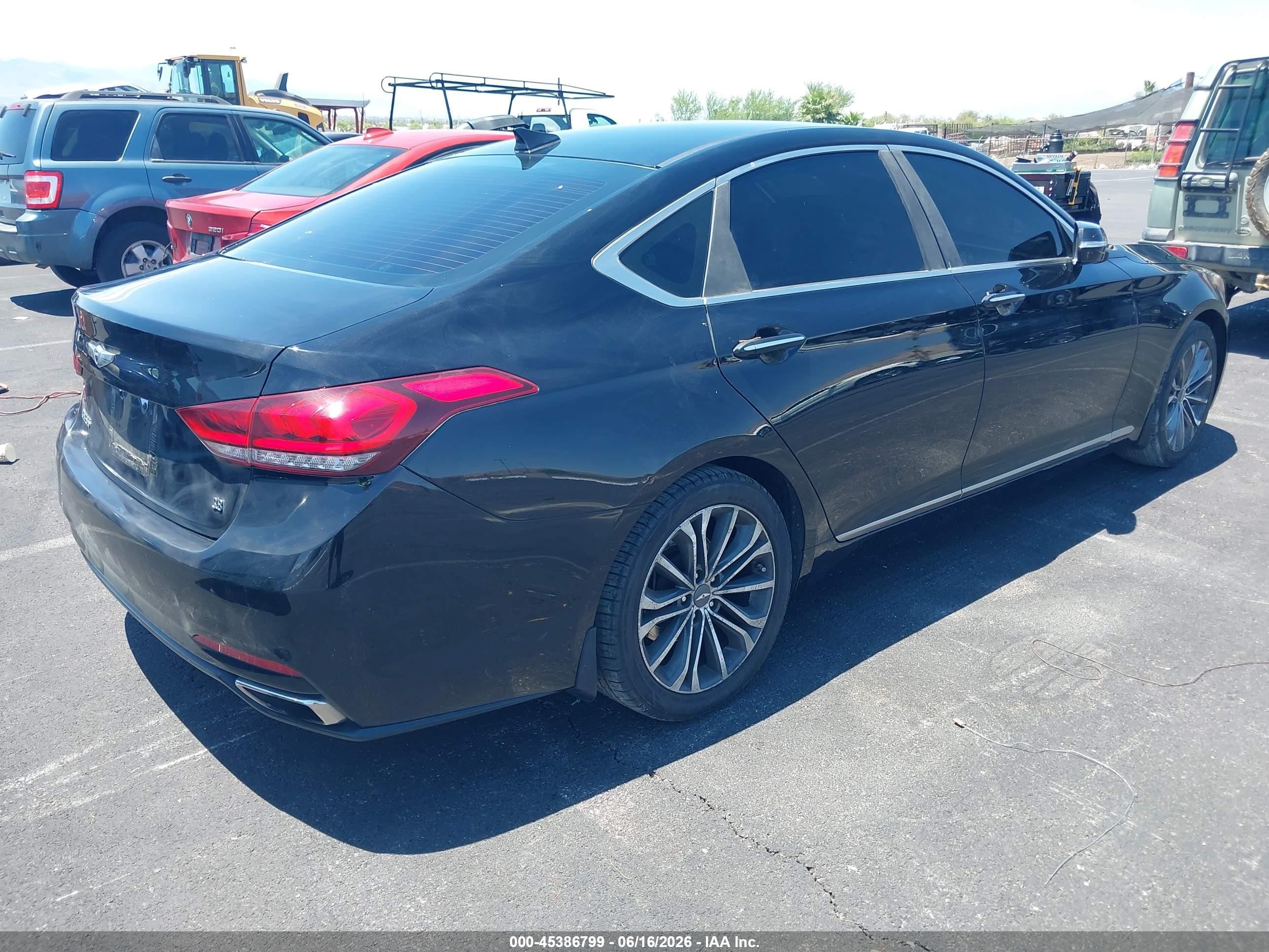 2015 Hyundai Genesis 3.8 Black vin: KMHGN4JEXFU074959