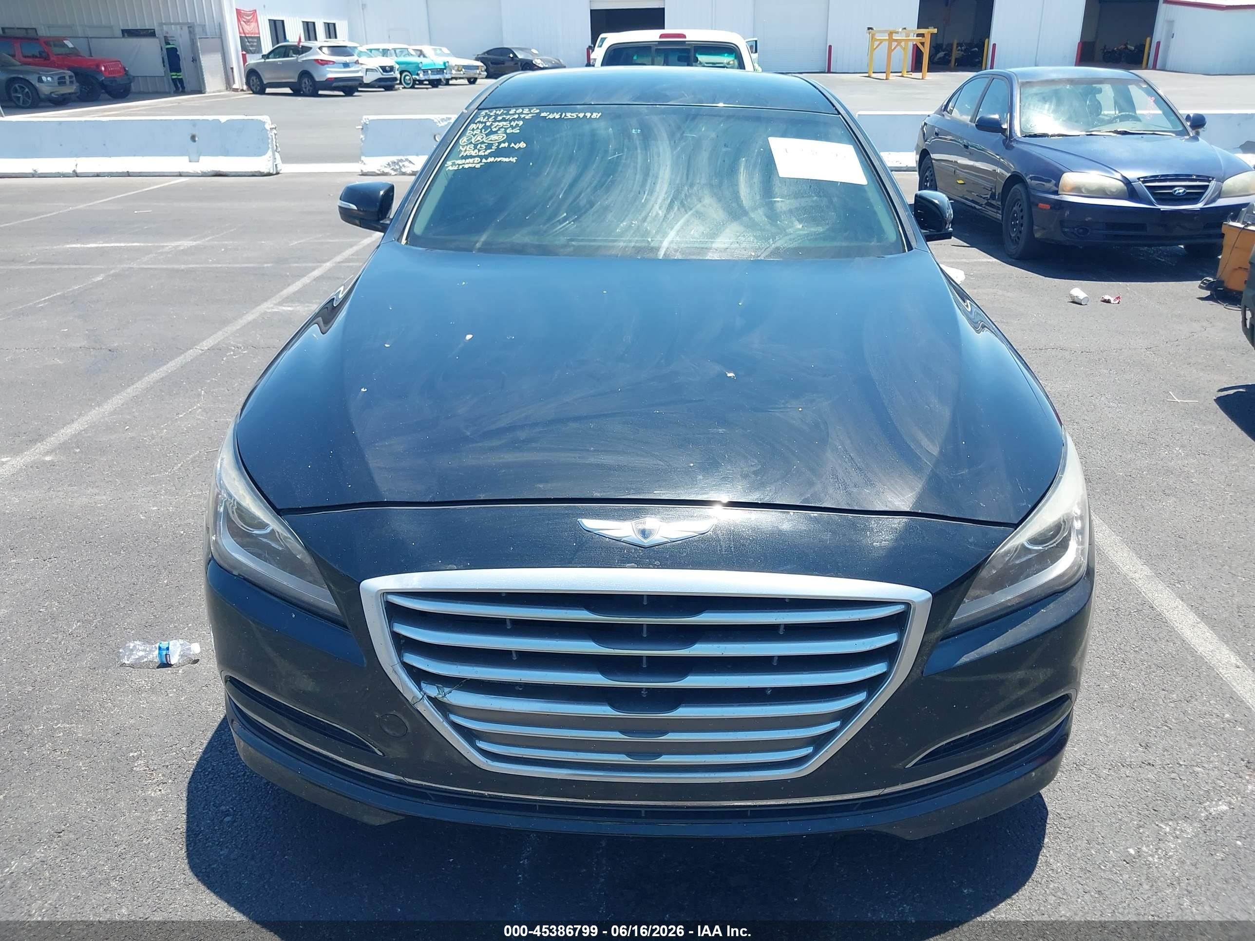 2015 Hyundai Genesis 3.8 Black vin: KMHGN4JEXFU074959