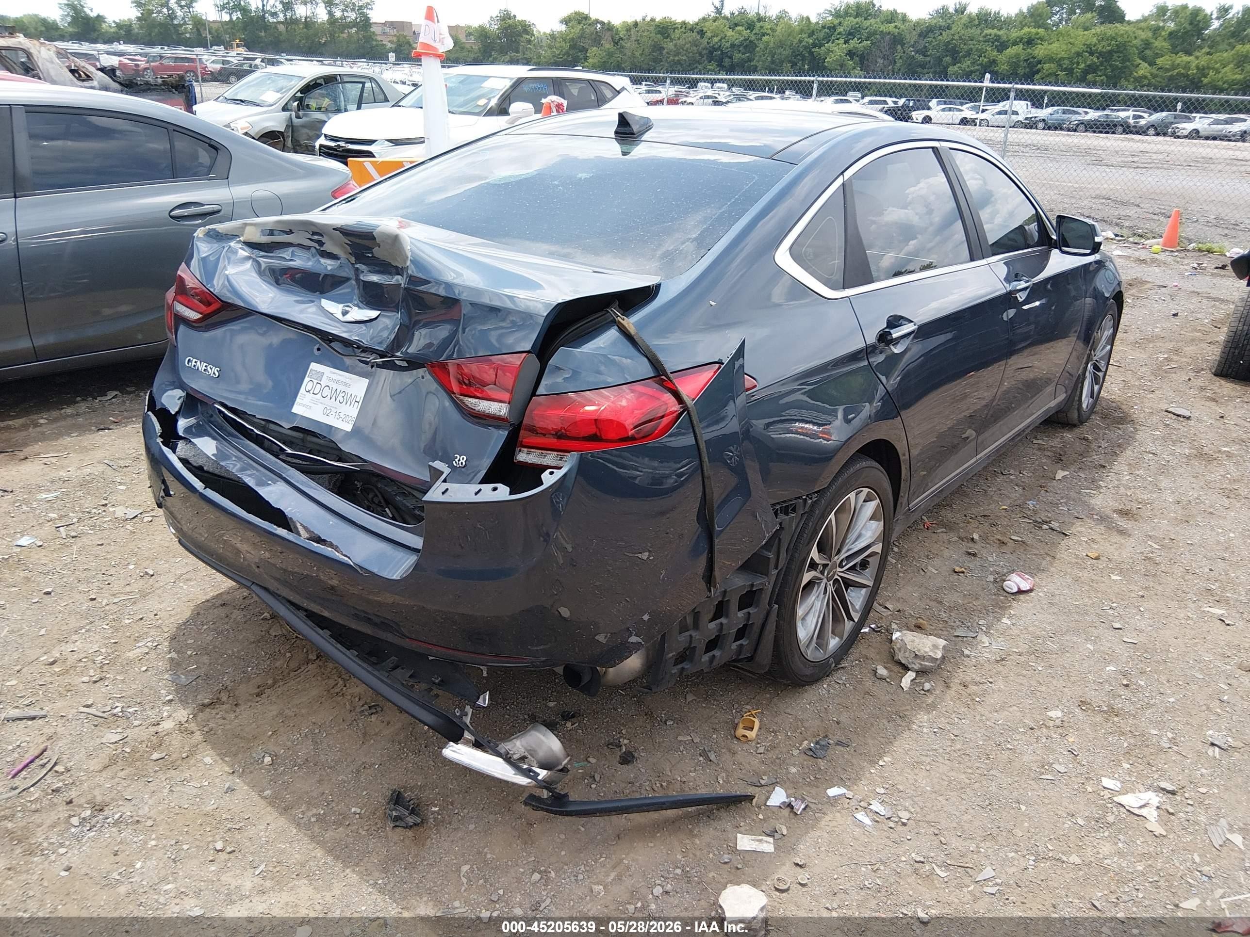 2015 Hyundai Genesis 3.8 Blue vin: KMHGN4JEXFU083774