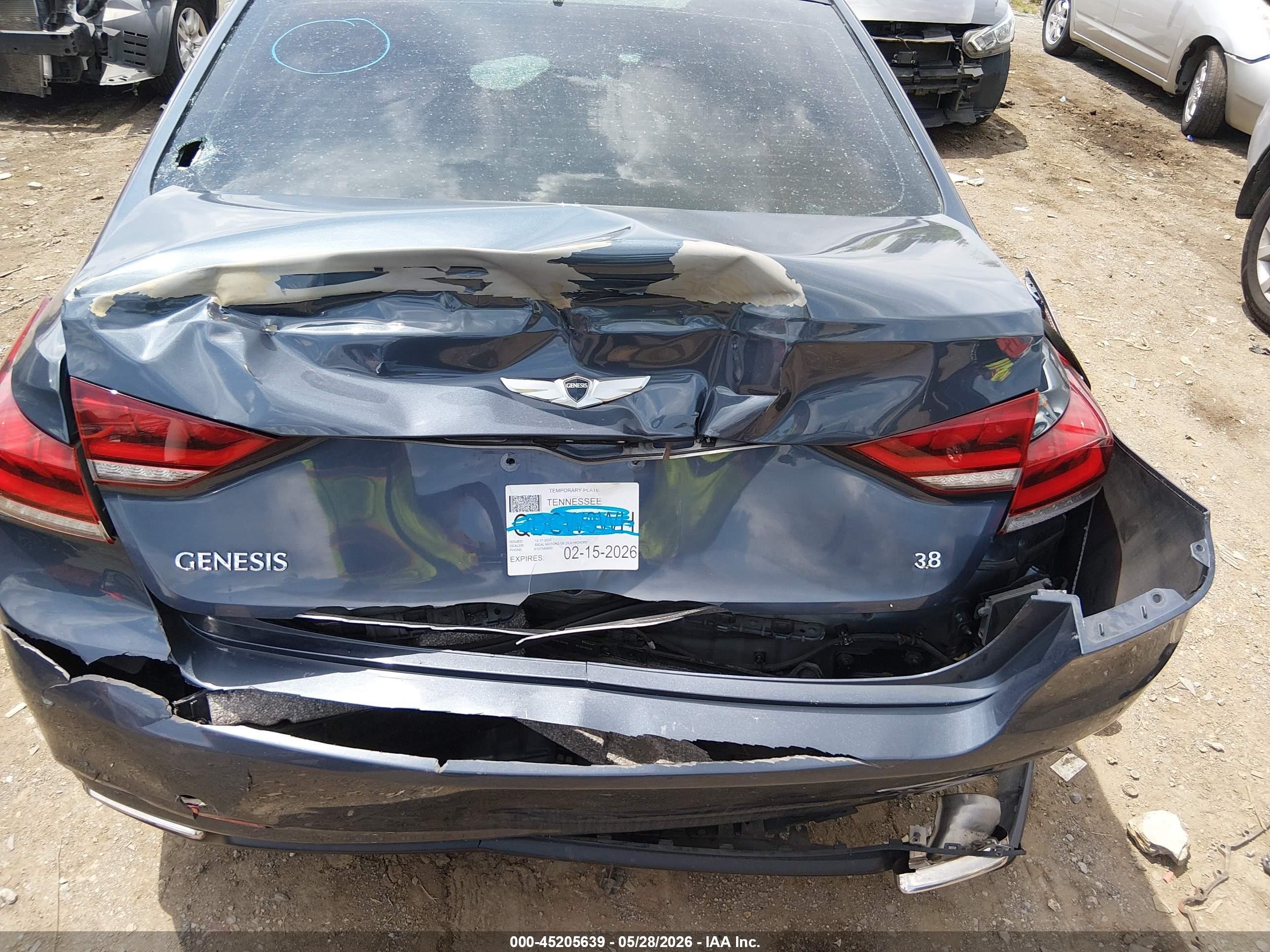2015 Hyundai Genesis 3.8 Blue vin: KMHGN4JEXFU083774