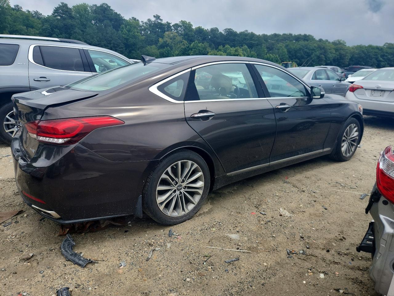 2015 Hyundai Genesis 3.8l Brown vin: KMHGN4JEXFU084178