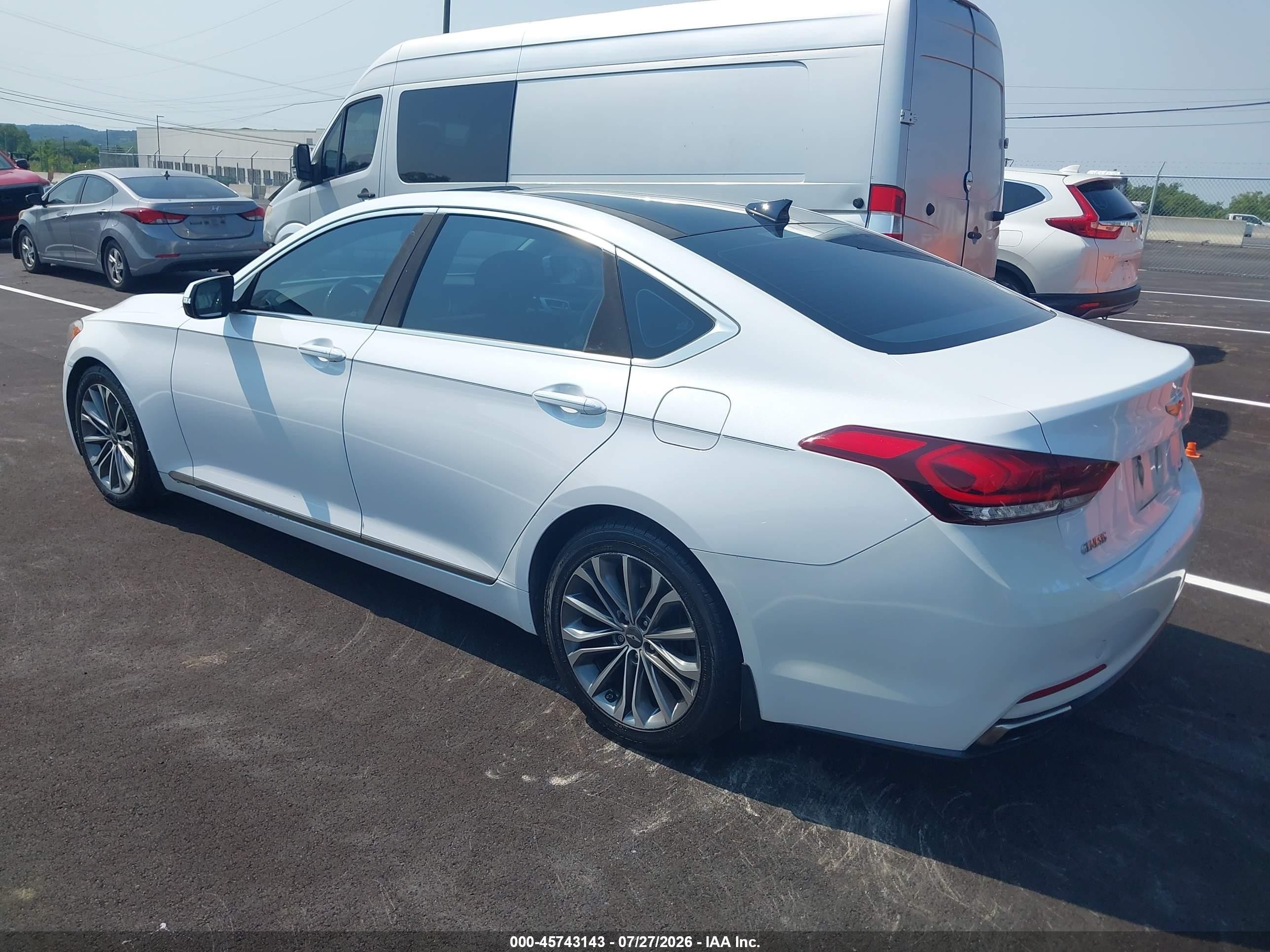 2015 Hyundai Genesis 3.8 White vin: KMHGN4JEXFU086500