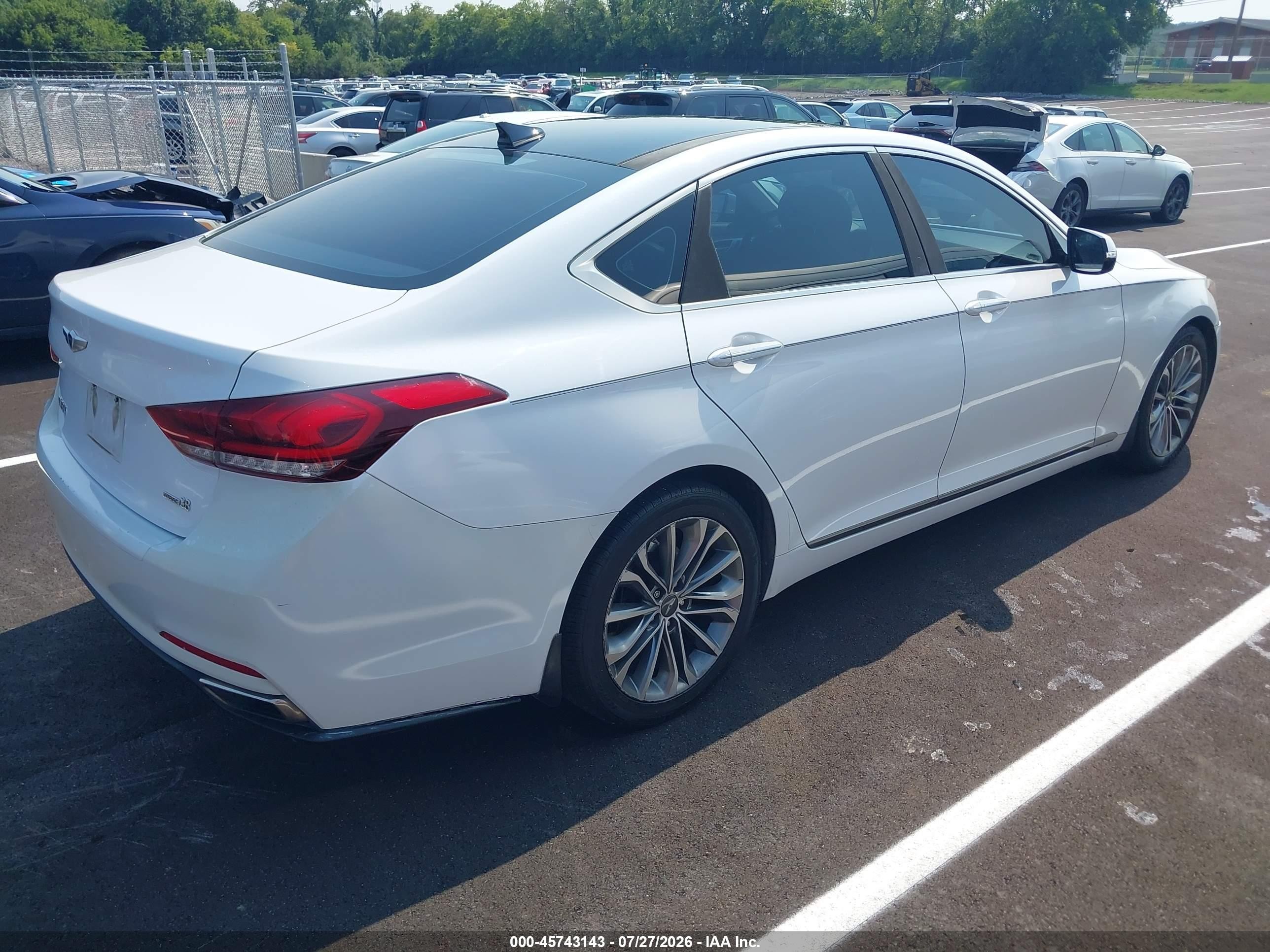 2015 Hyundai Genesis 3.8 White vin: KMHGN4JEXFU086500