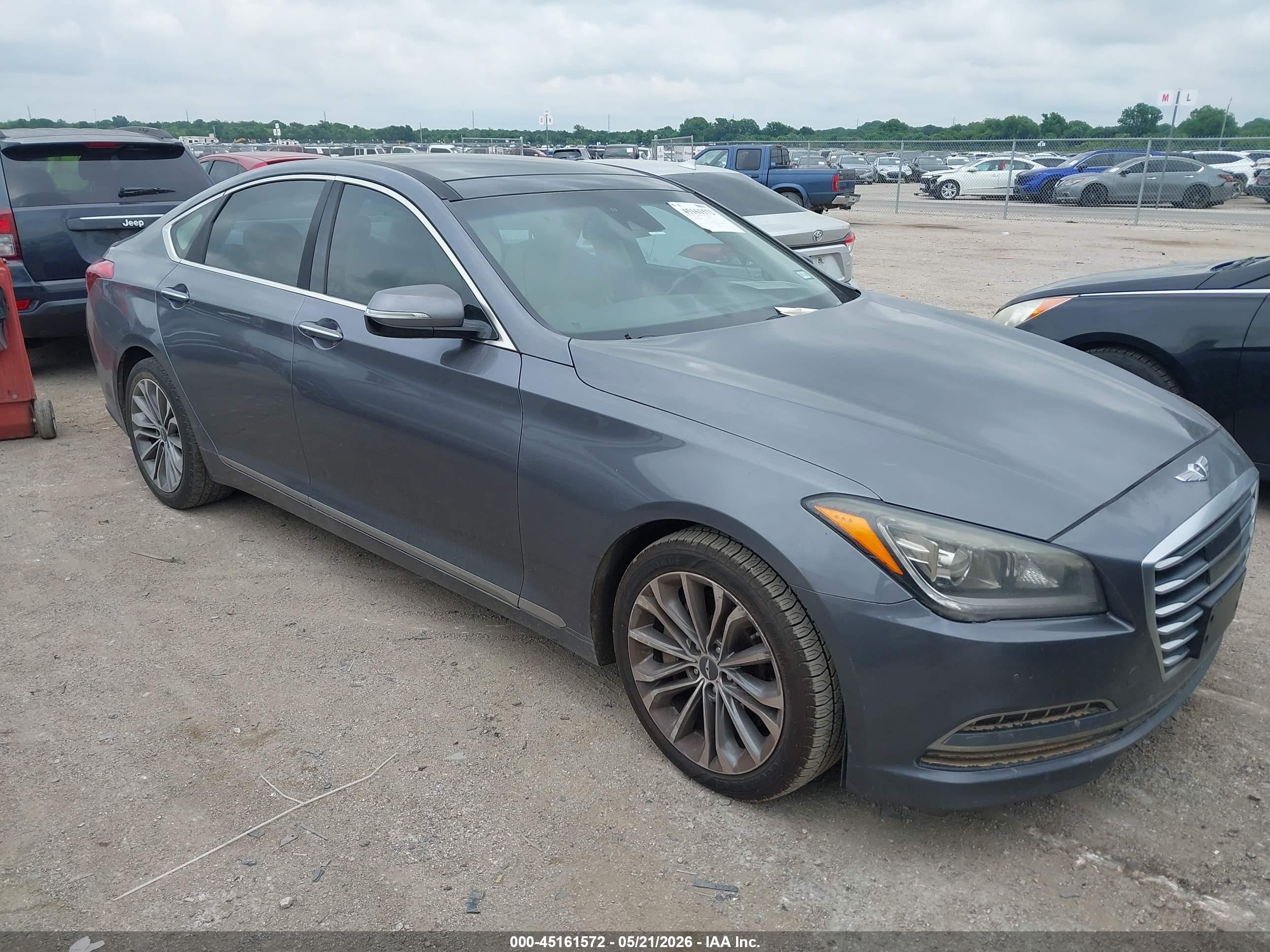 2015 Hyundai Genesis 3.8 Gray vin: KMHGN4JEXFU090160