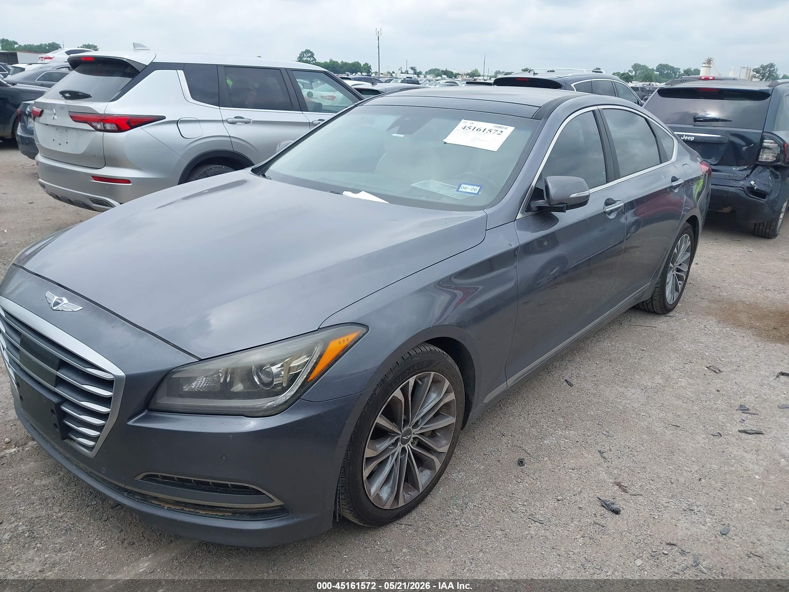 2015 Hyundai Genesis 3.8 Gray vin: KMHGN4JEXFU090160