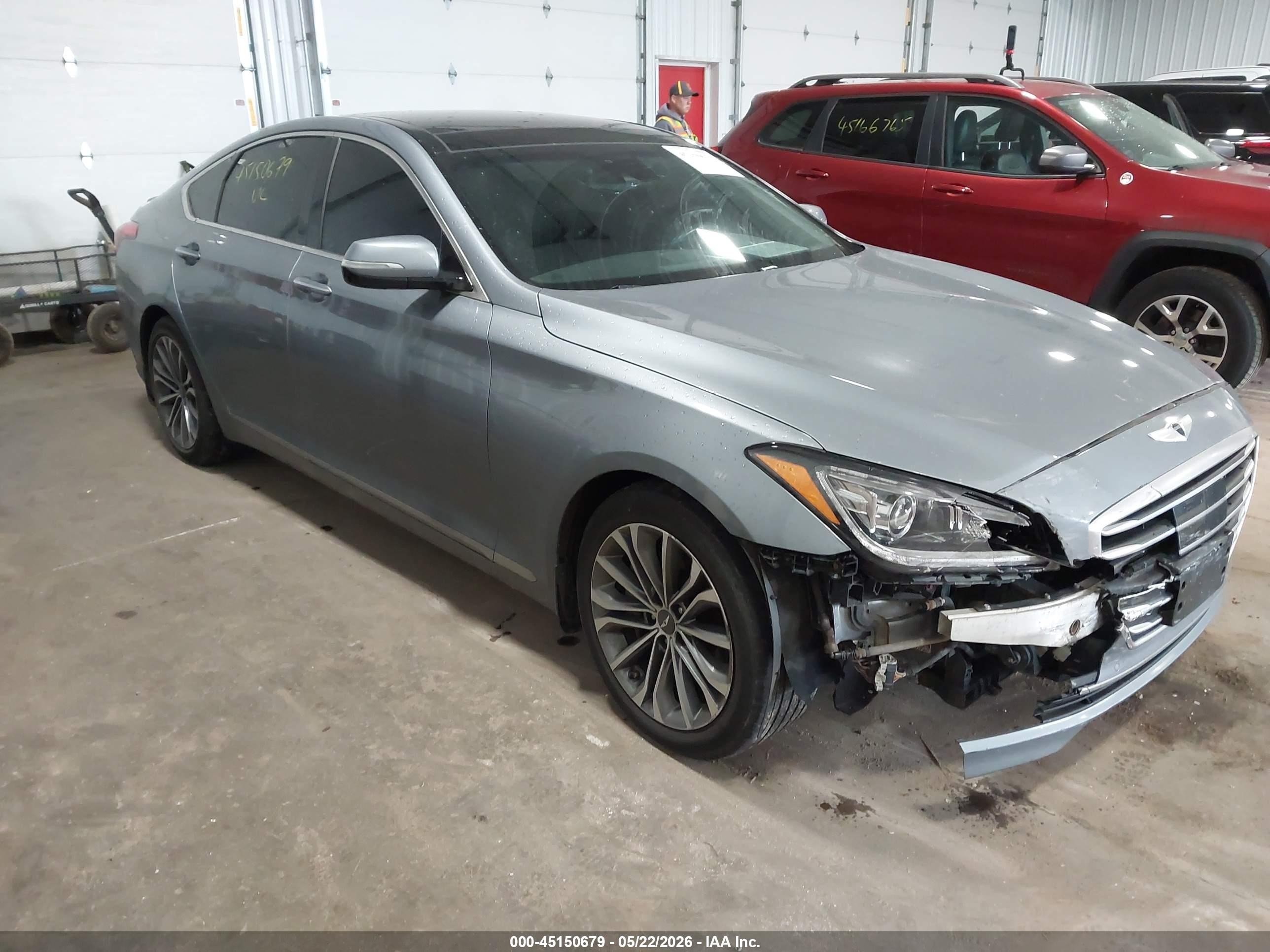 2015 Hyundai Genesis 3.8 Gray vin: KMHGN4JEXFU091129