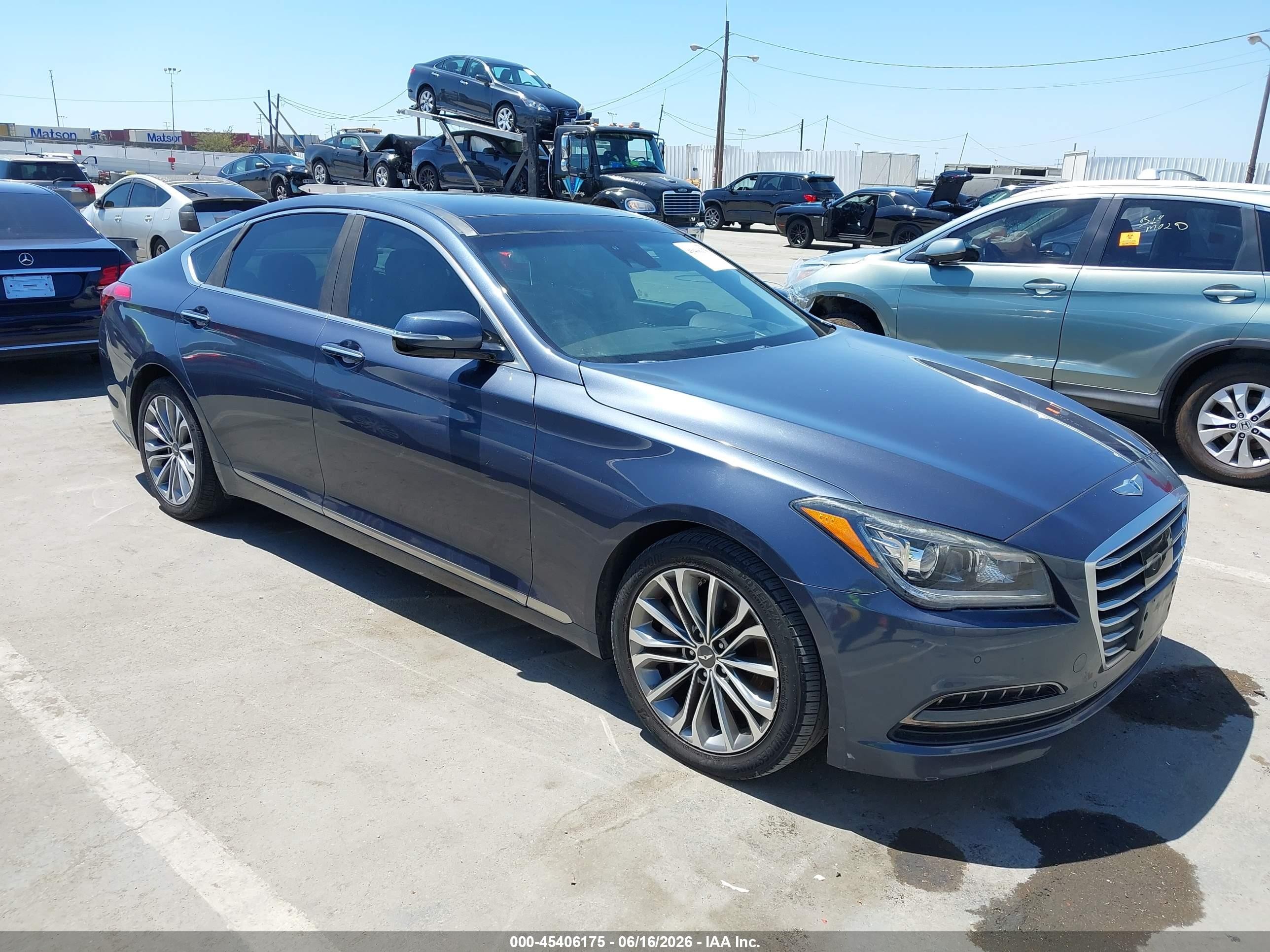2015 Hyundai Genesis 3.8 Blue vin: KMHGN4JEXFU096301