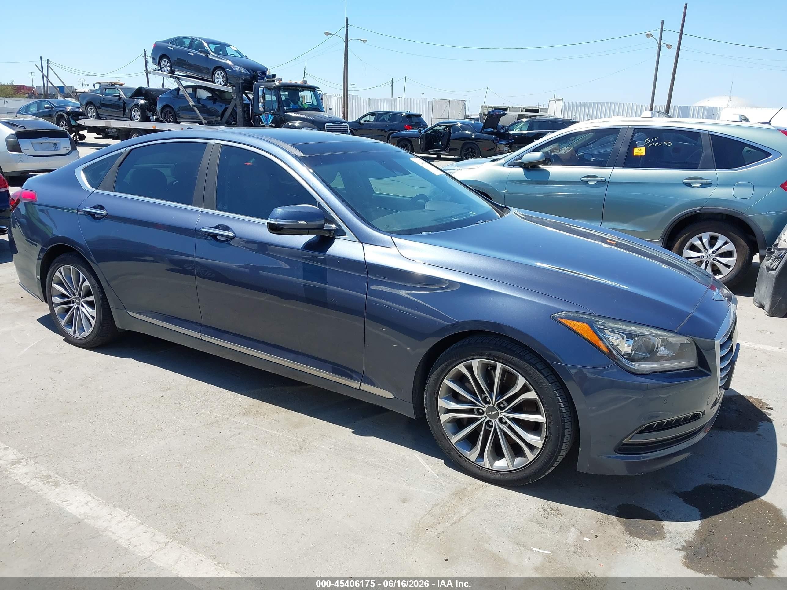 2015 Hyundai Genesis 3.8 Blue vin: KMHGN4JEXFU096301