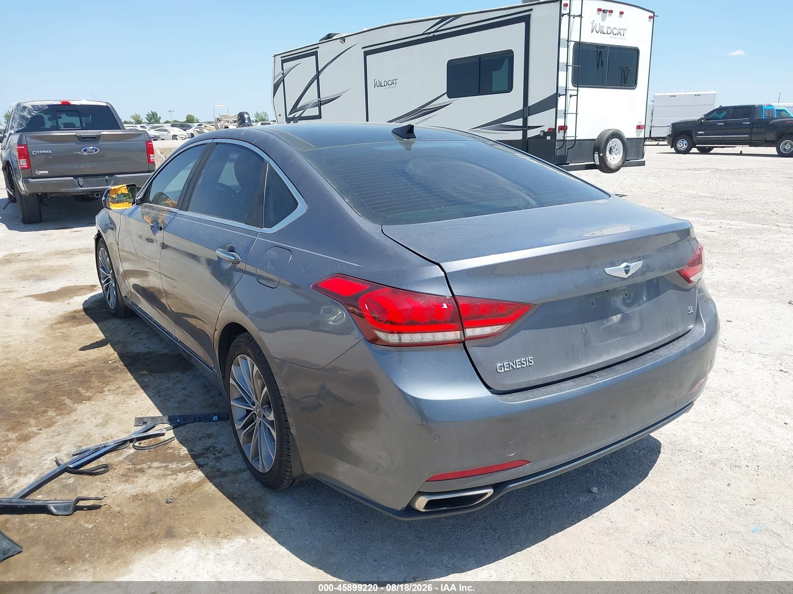 2016 Hyundai Genesis 3.8 Gray vin: KMHGN4JEXGU106178