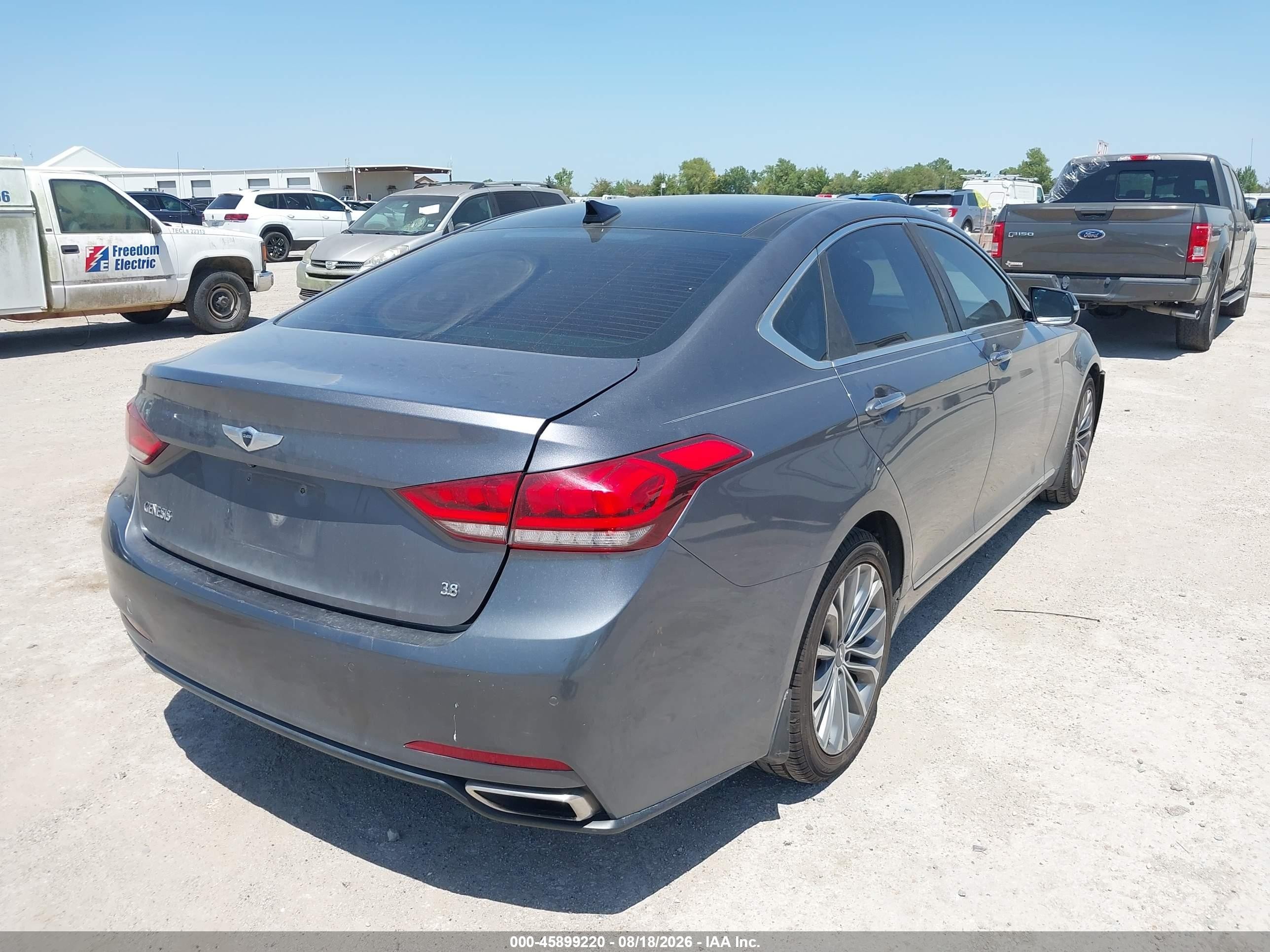 2016 Hyundai Genesis 3.8 Gray vin: KMHGN4JEXGU106178