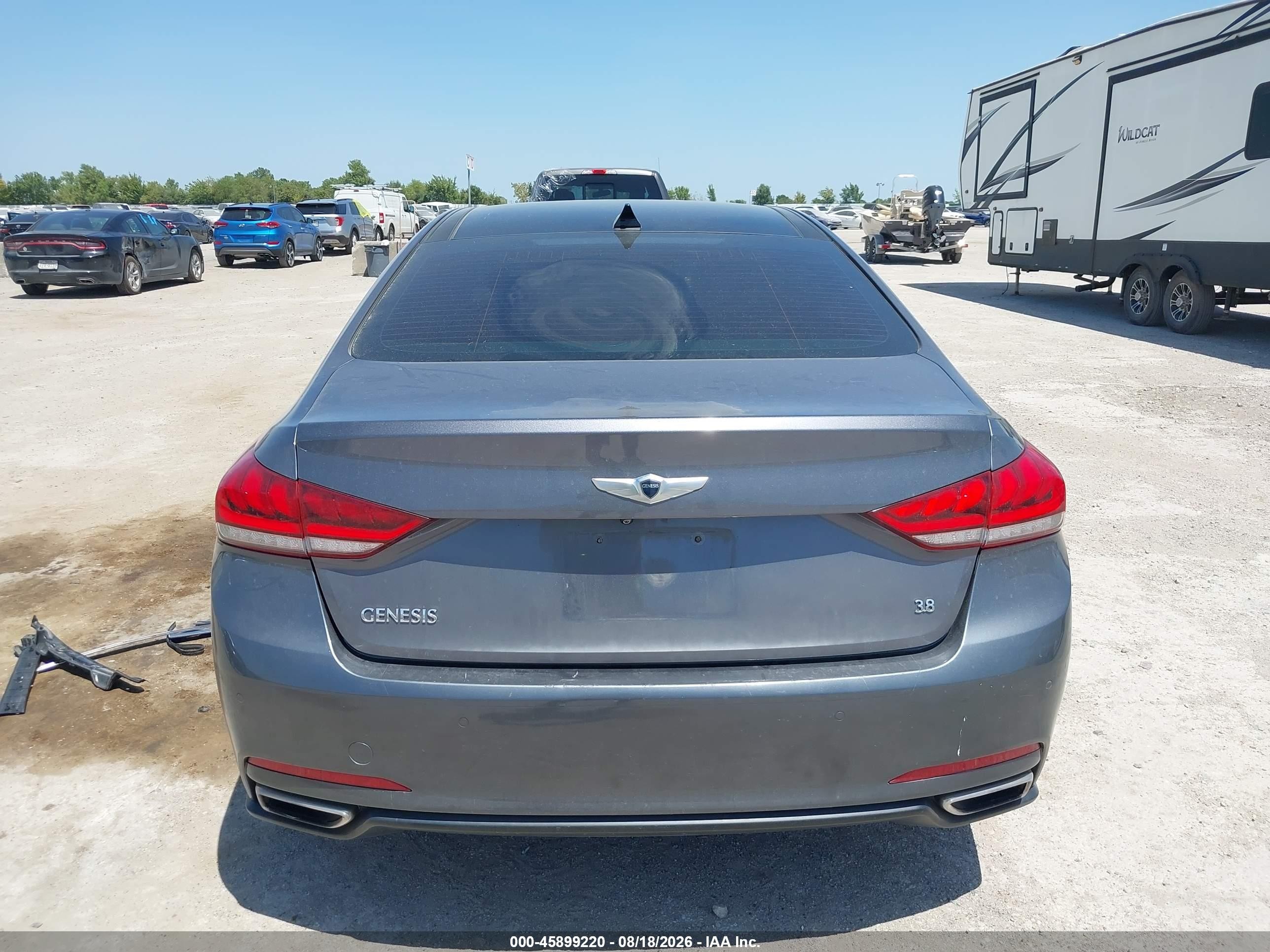 2016 Hyundai Genesis 3.8 Gray vin: KMHGN4JEXGU106178